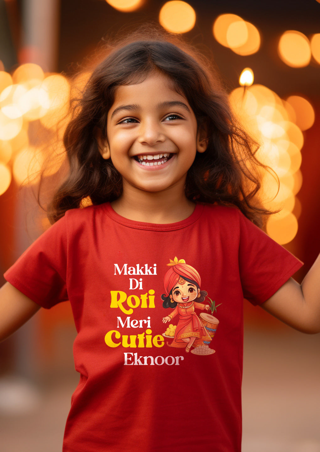 Makki Di Roti, Meri Cutie Kids T Shirt w/ Custom Name