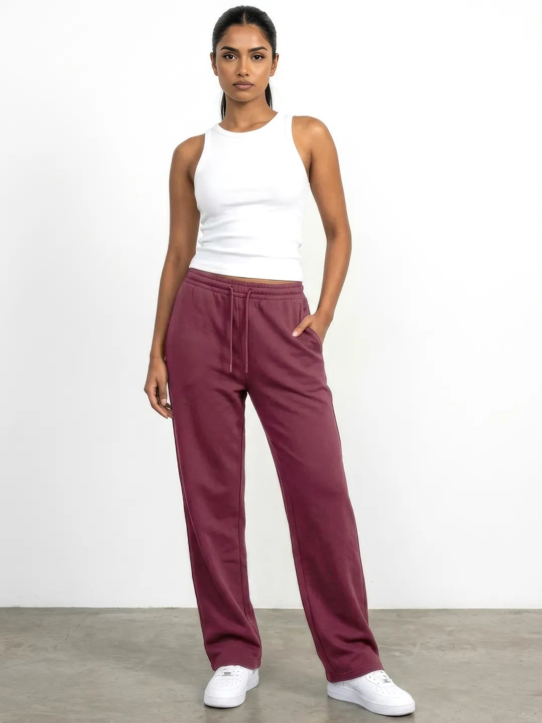 Marron Straight-Fit Joggers