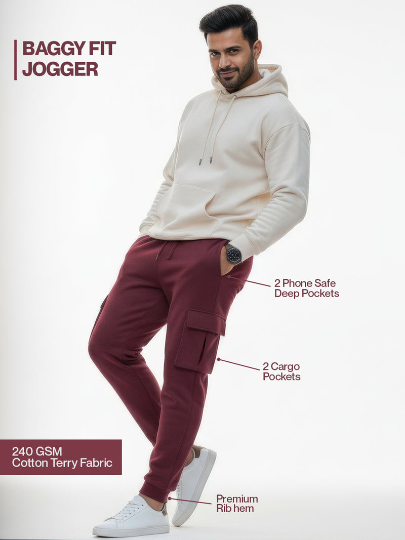 Maroon Joggers w/ Box Pockets