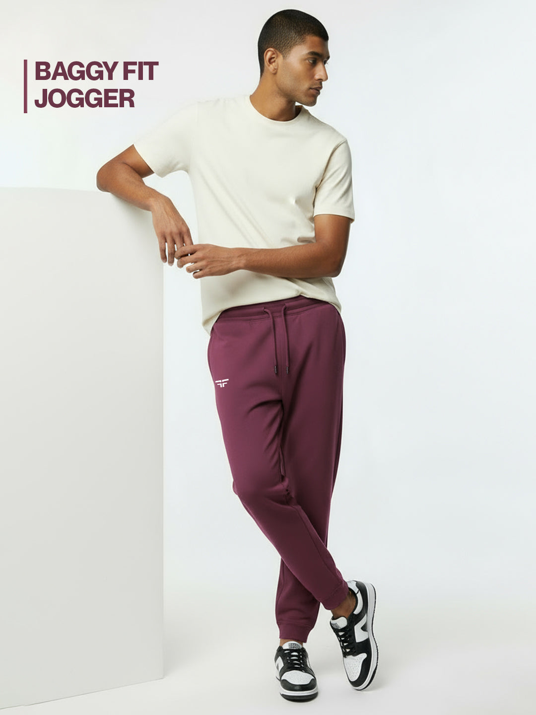 Maroon Baggy Joggers