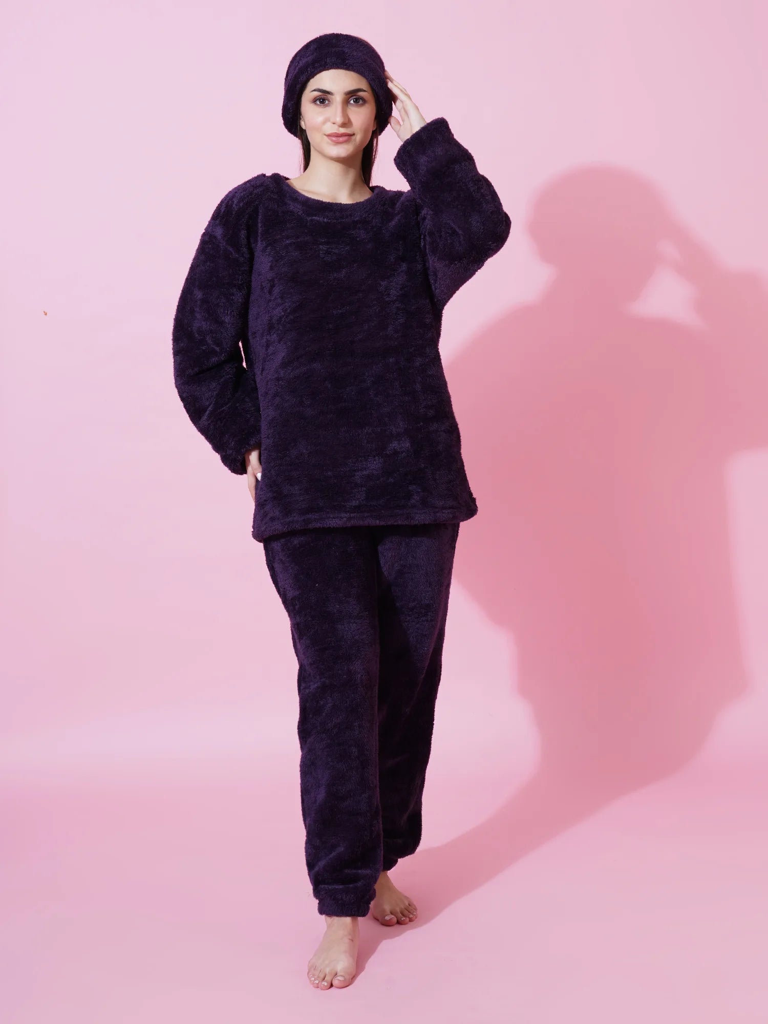 Midnight Purple Teddy Winter-Wear Set