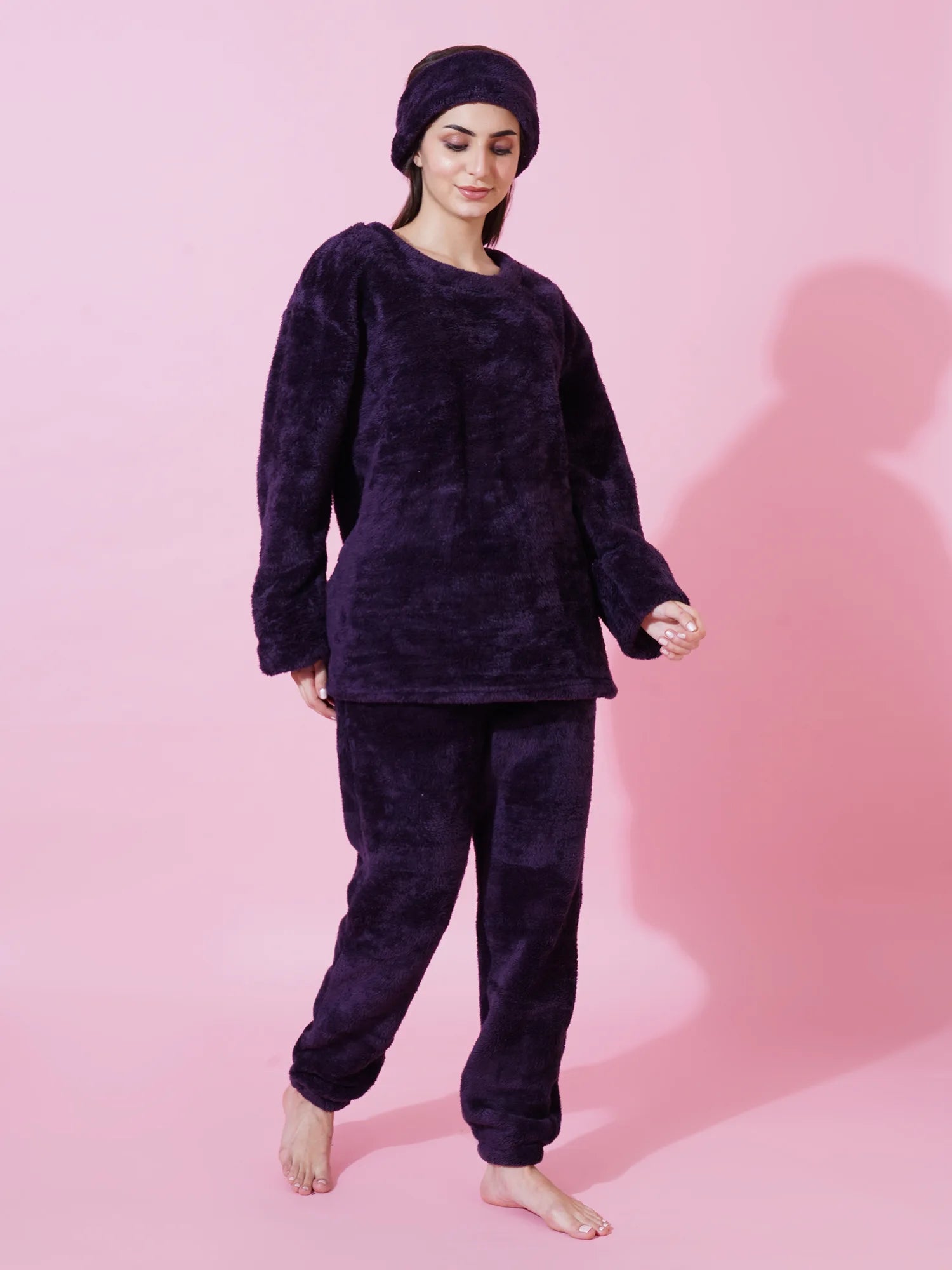 Midnight Purple Teddy Winter-Wear Set