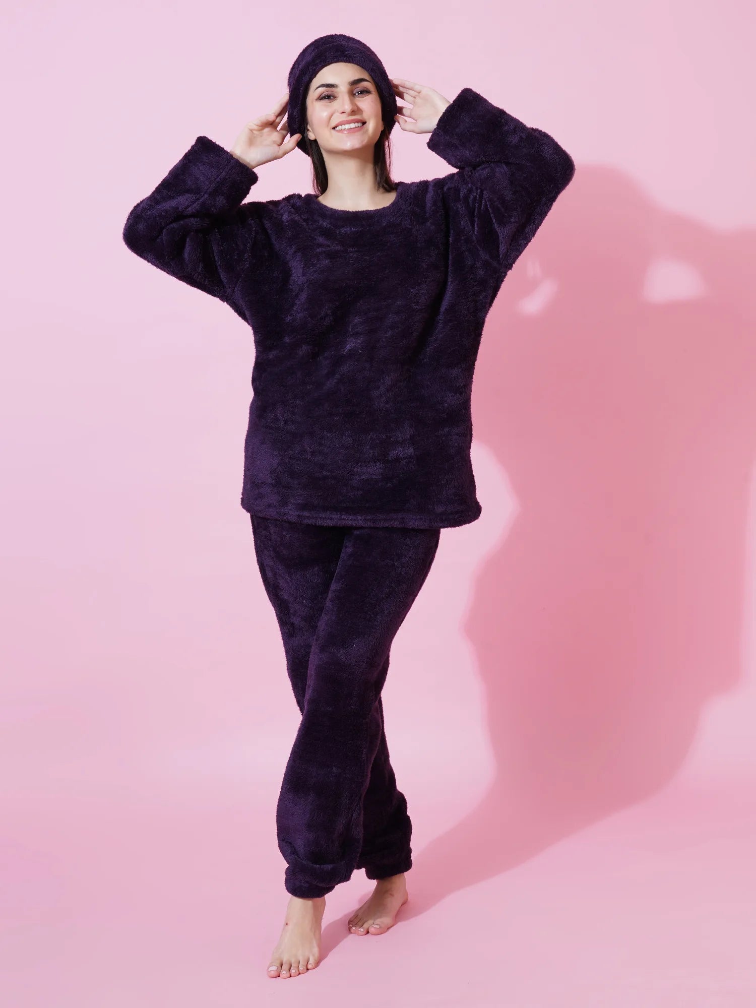 Midnight Purple Teddy Winter-Wear Set