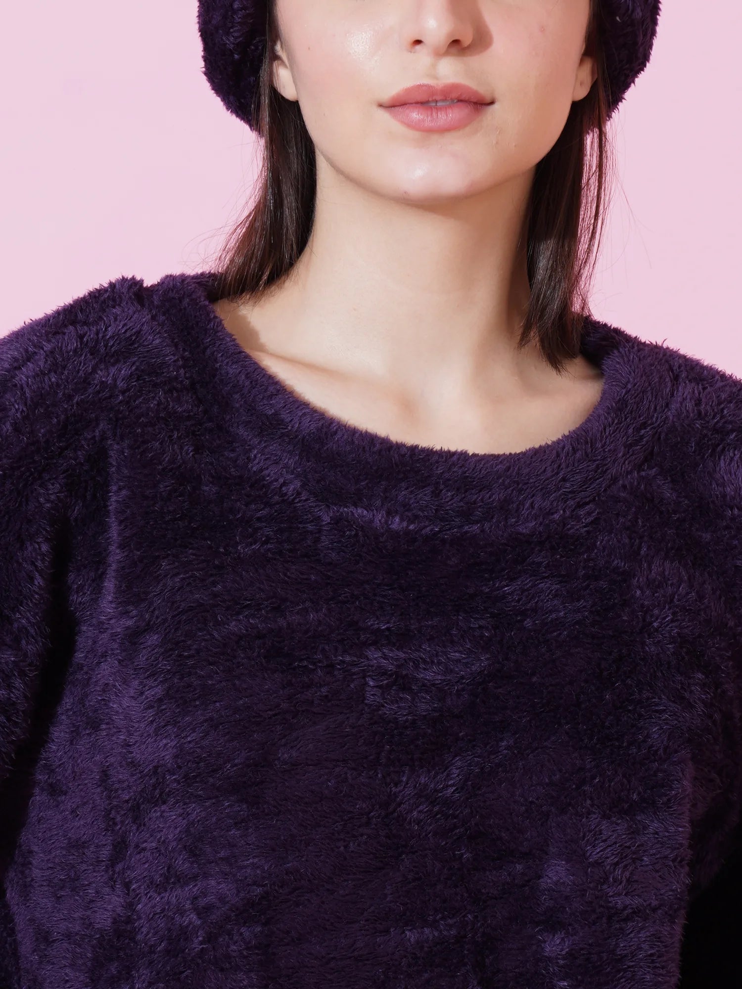 Midnight Purple Teddy Winter-Wear Set