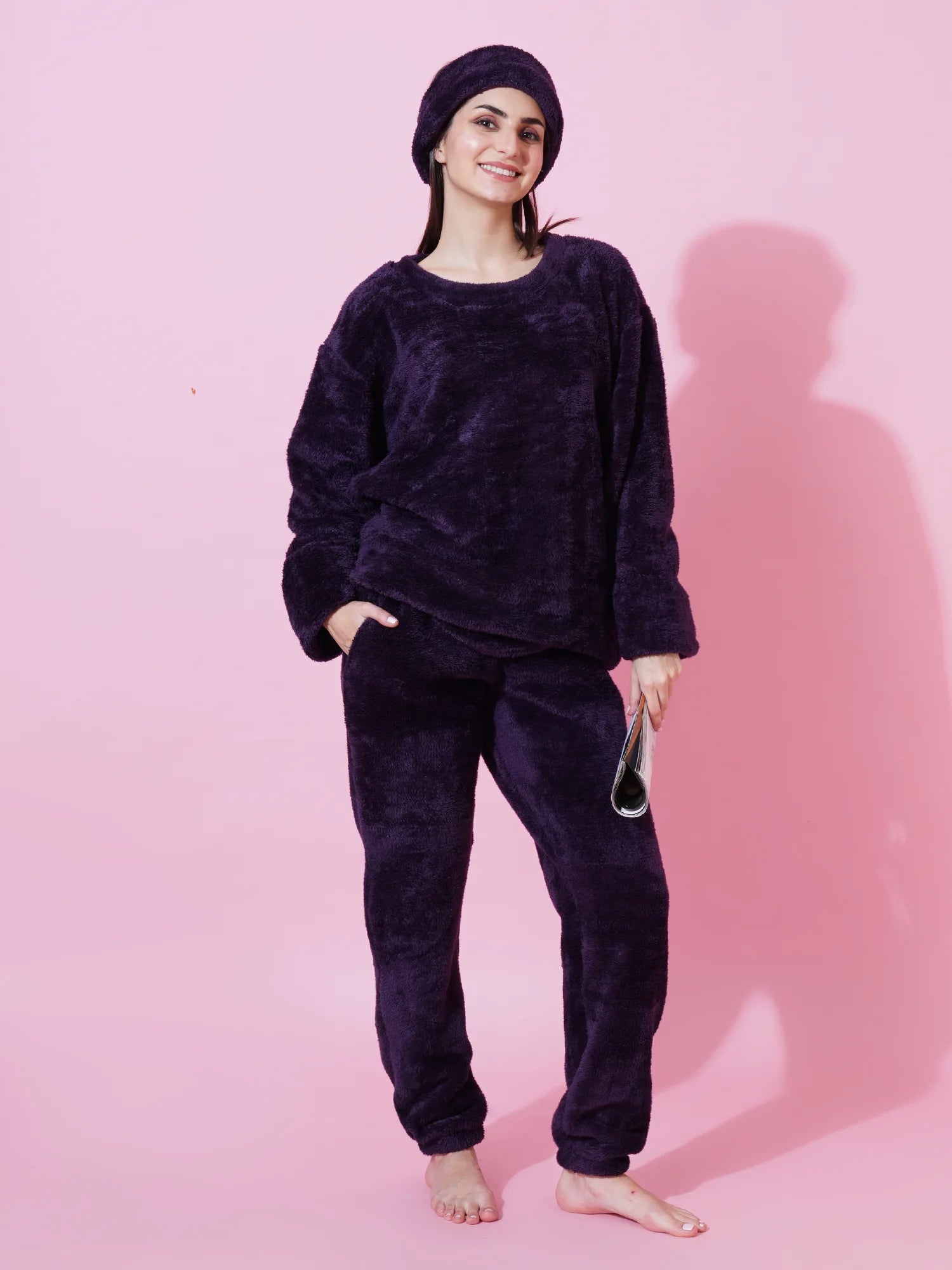 Midnight Purple Teddy Winter-Wear Set