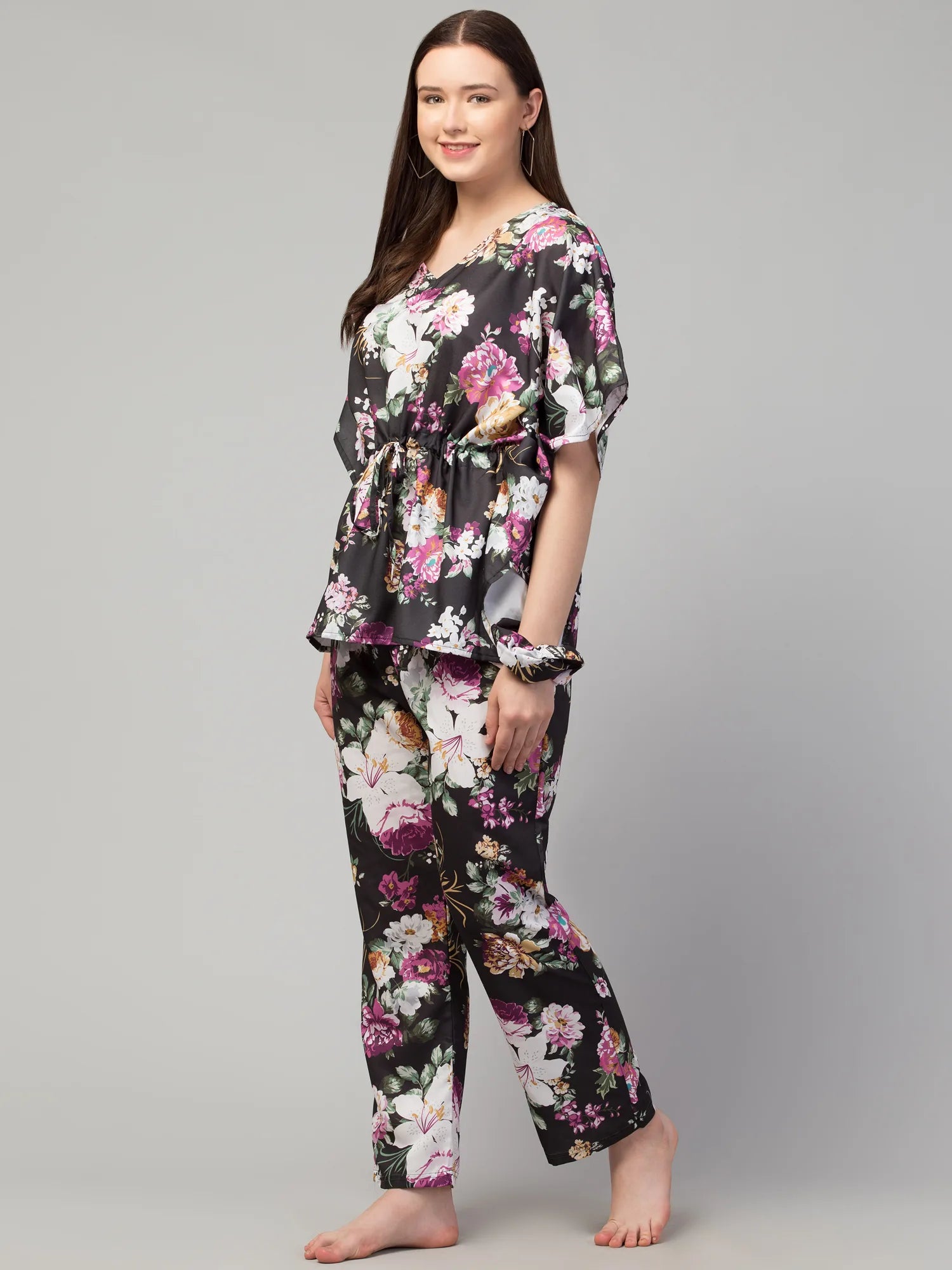 Midnight Blossom Kaftan Set