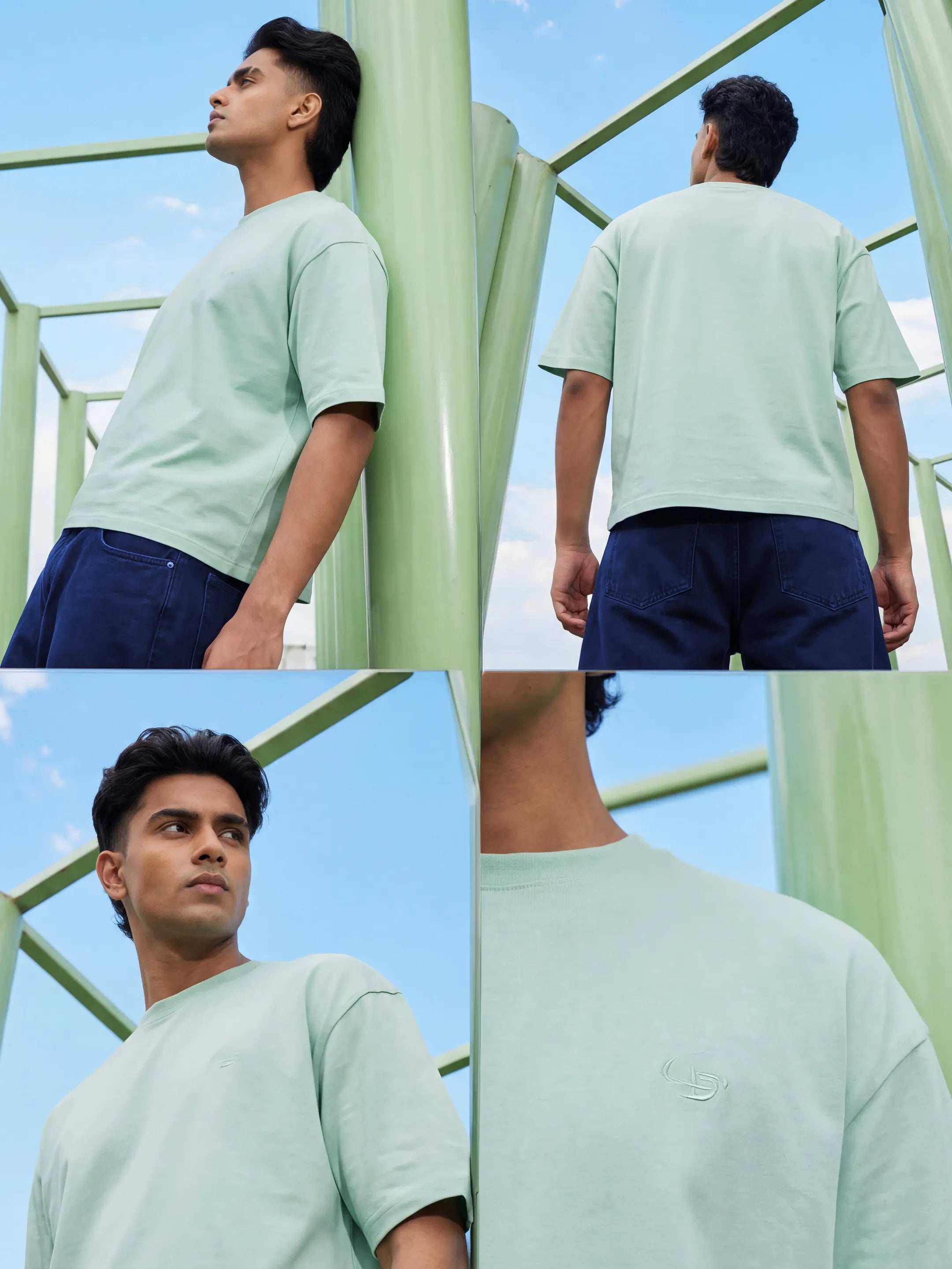 Mint Green Men's Oversized T-Shirt