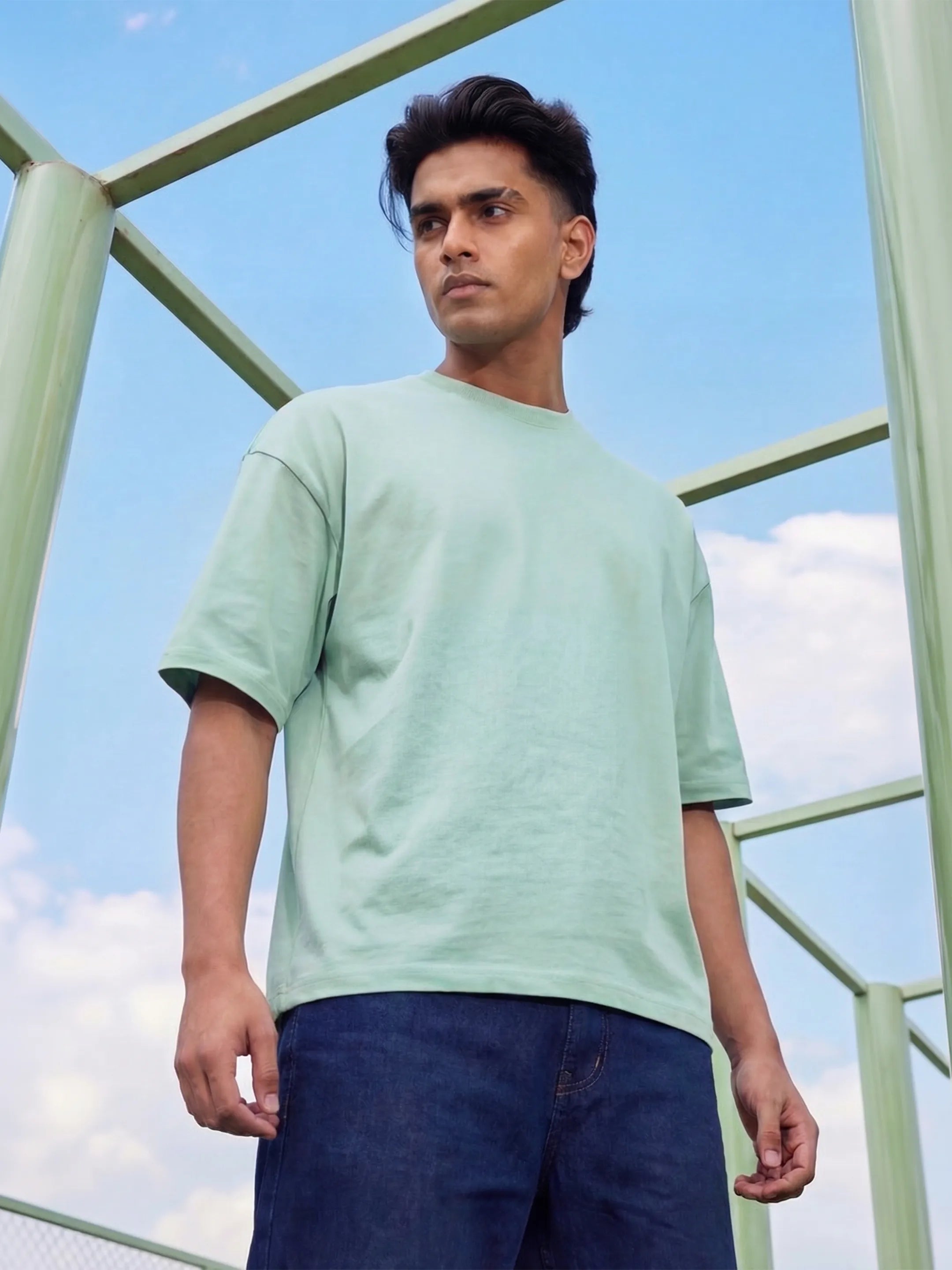 Mint Green Men's Oversized T-Shirt