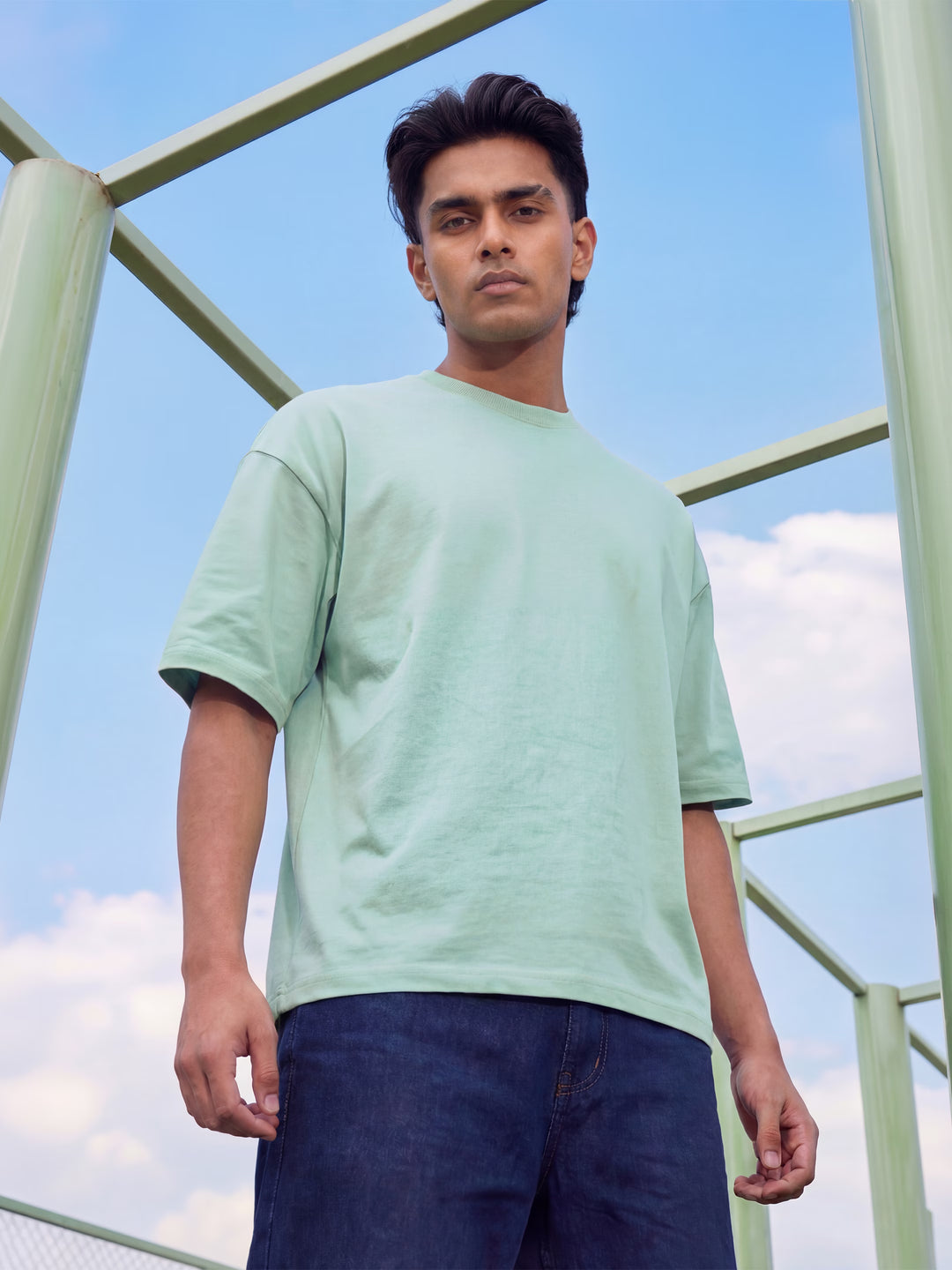 Mint Green Men's Oversized T-Shirt
