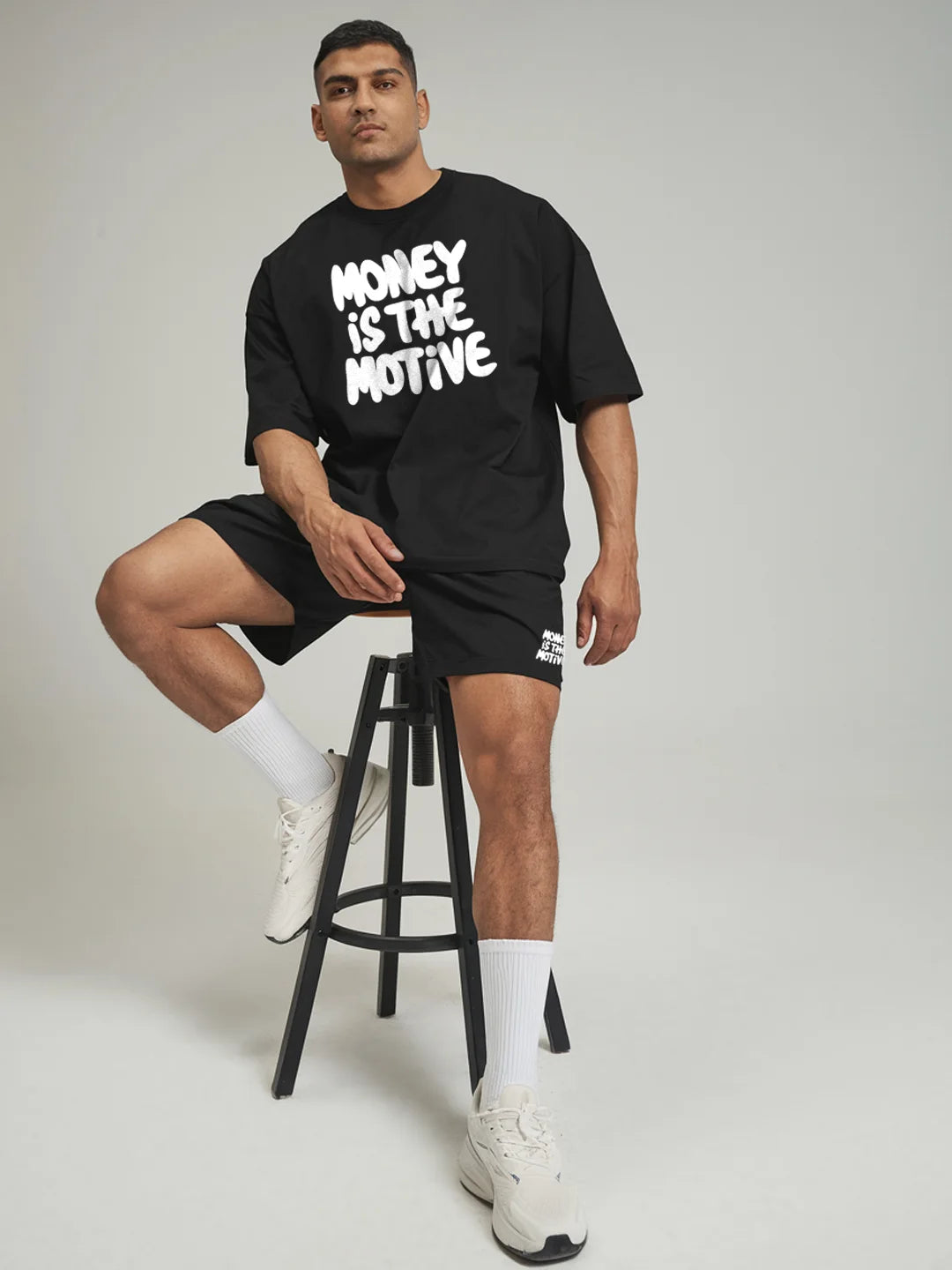 Money Is The Motive Cotton Mens T Shirt and Shorts Combo Set