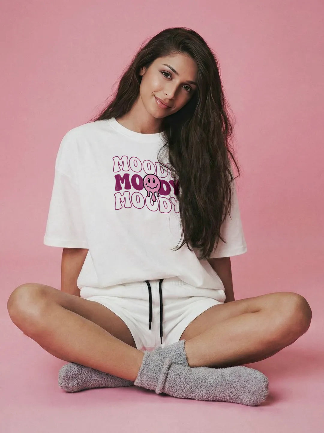 Moody Cotton Women's T Shirt and Shorts ComboSet