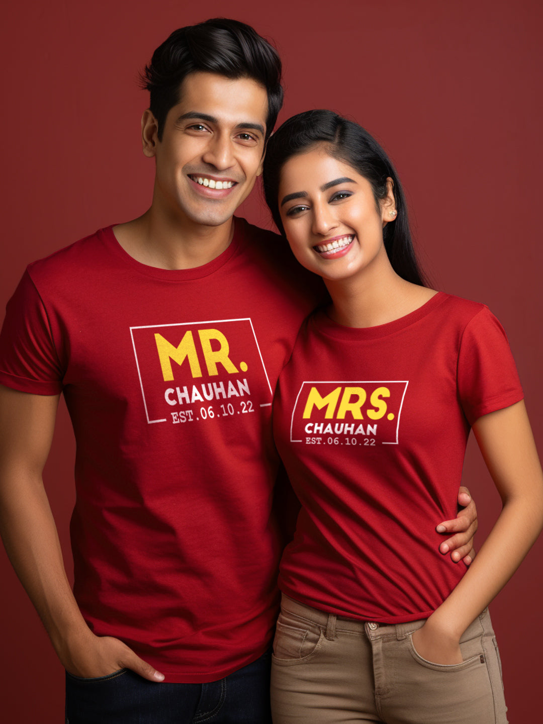 Mr & Mrs w/ Custom Surname and Date