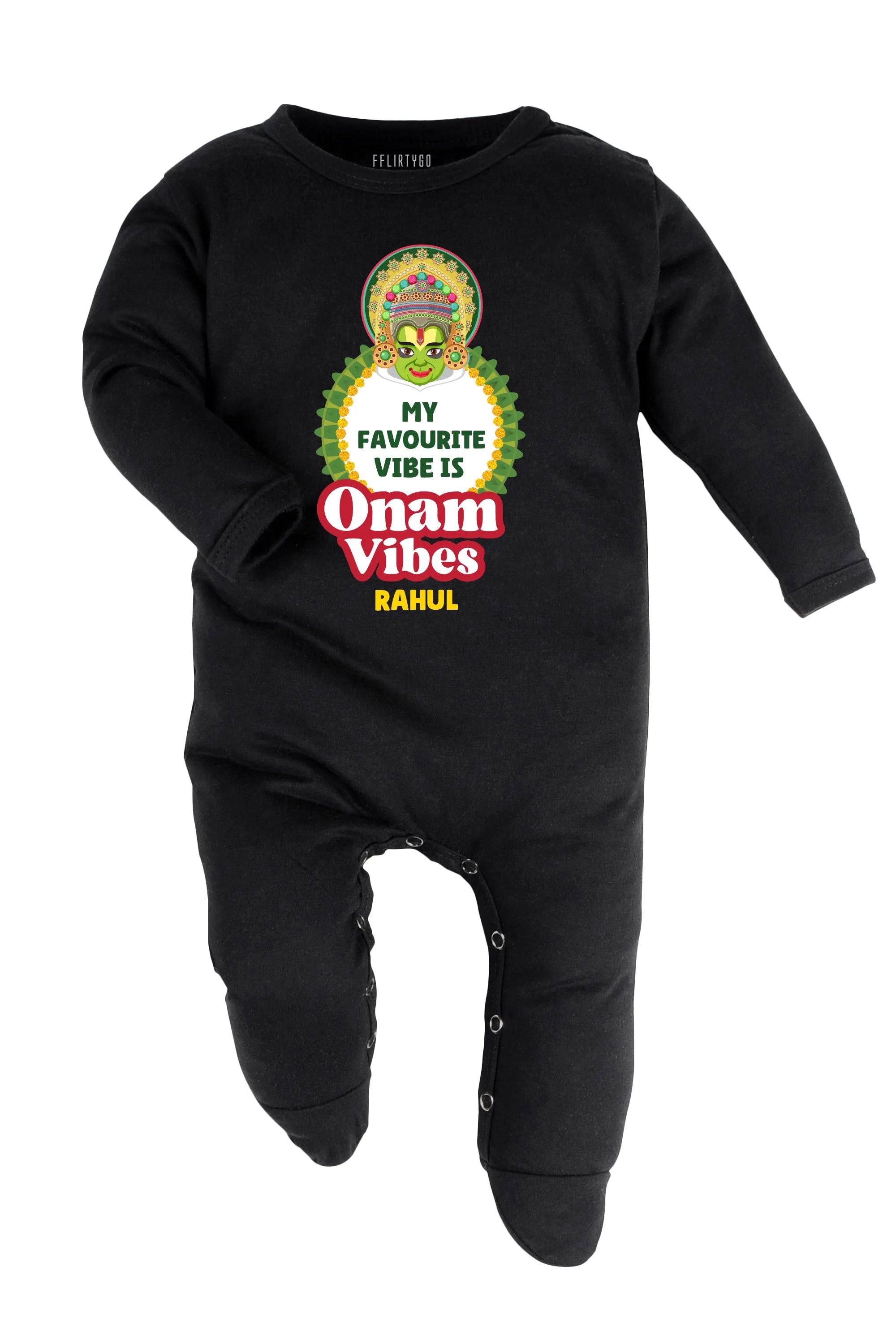 My Favourite Vibe Is Onam Vibes Baby Romper | Onesies w/ Custom Name