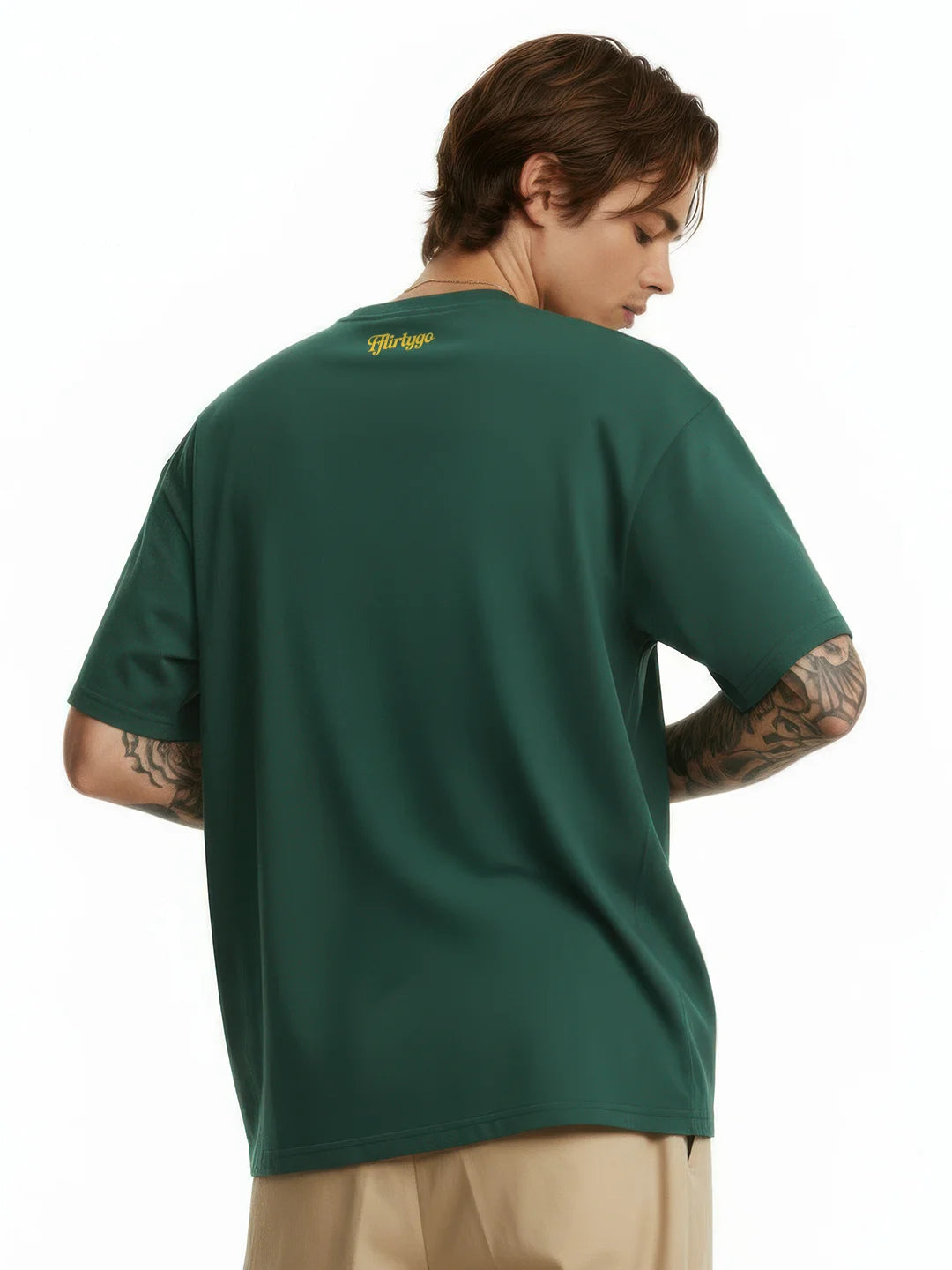 Nalayak Black Puff Printed Mens Oversized T-Shirt