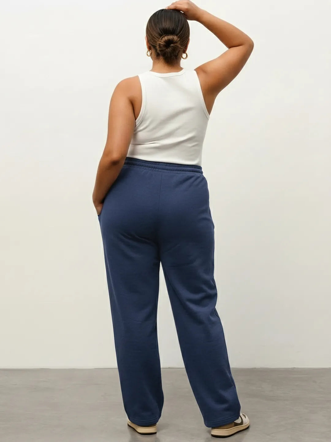 Navy Melange Straight-Fit Joggers