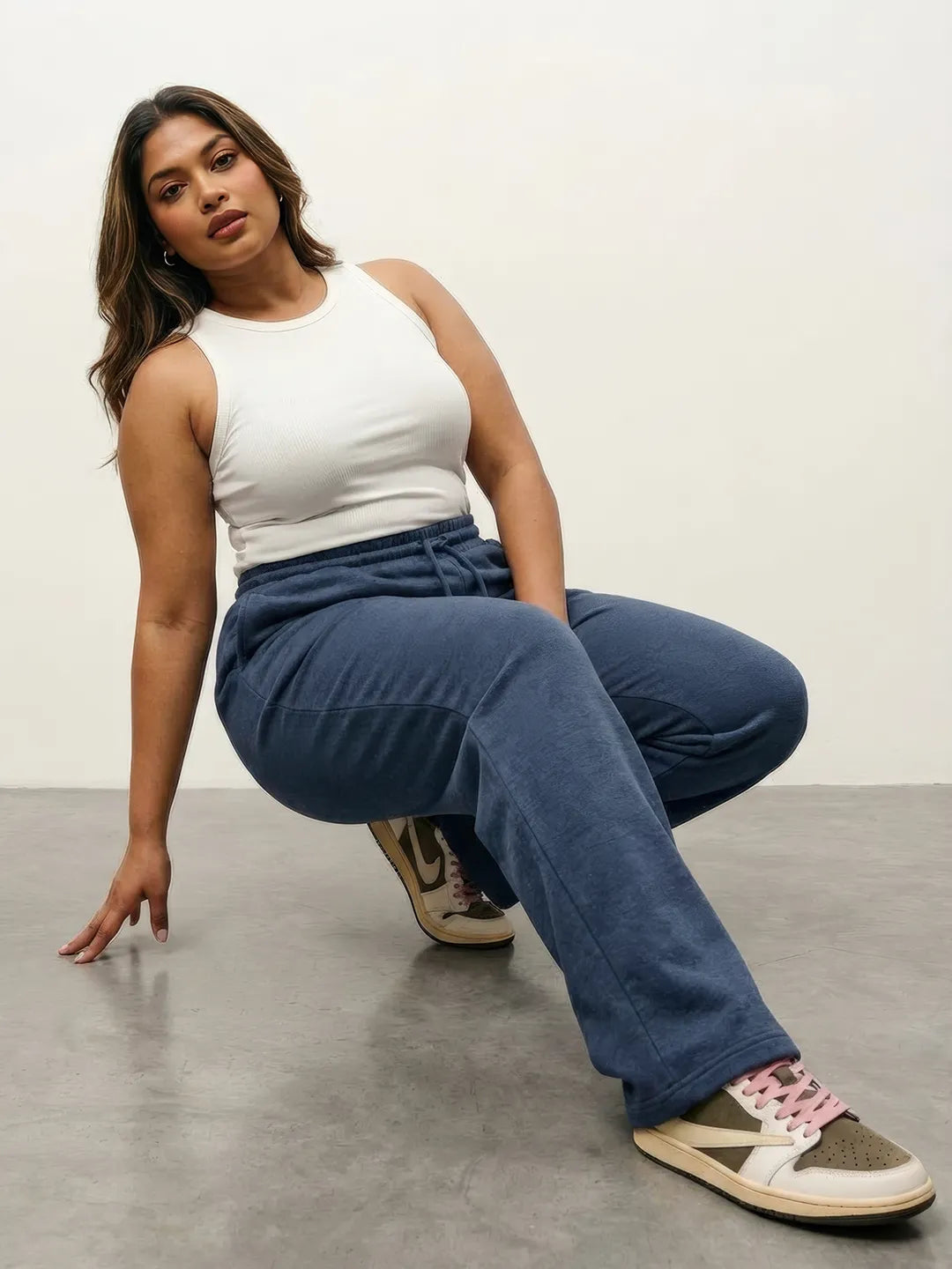 Navy Melange Straight-Fit Joggers