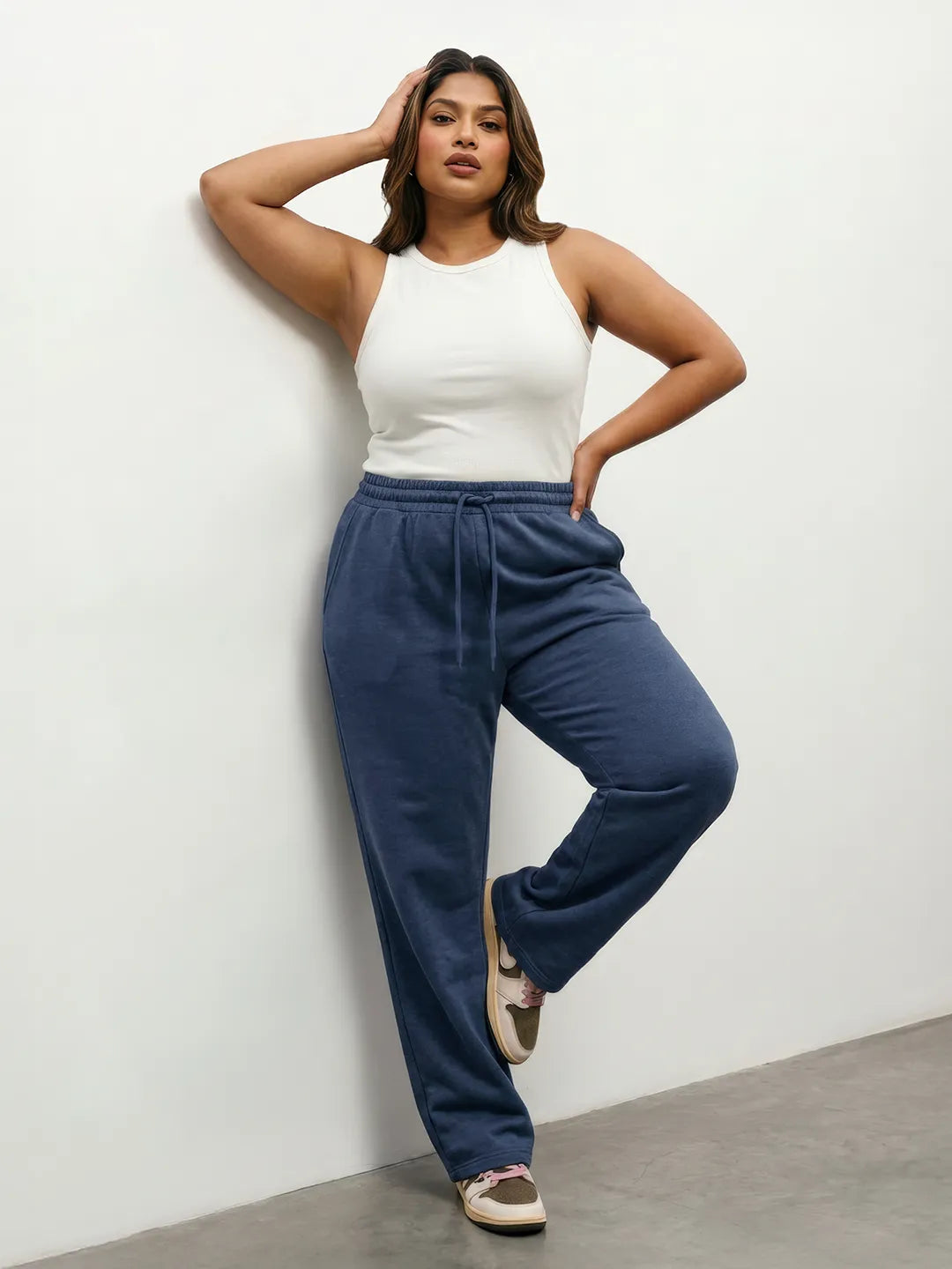 Navy Melange Straight-Fit Joggers