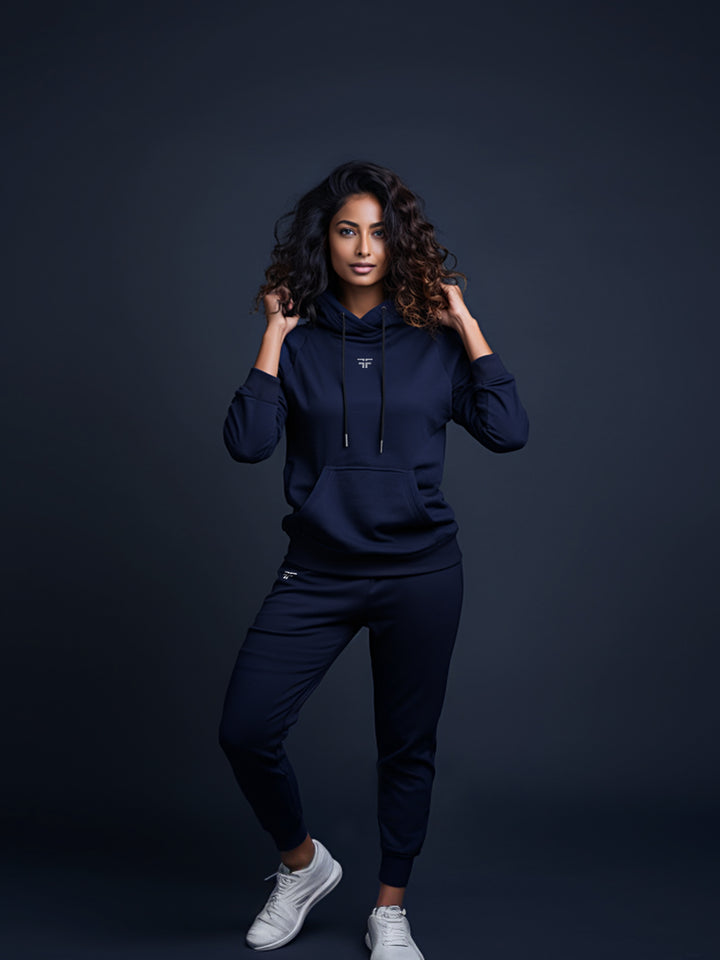 Navy Blue Thermal Co-ord Set (Hoodie and Jogger Combo)