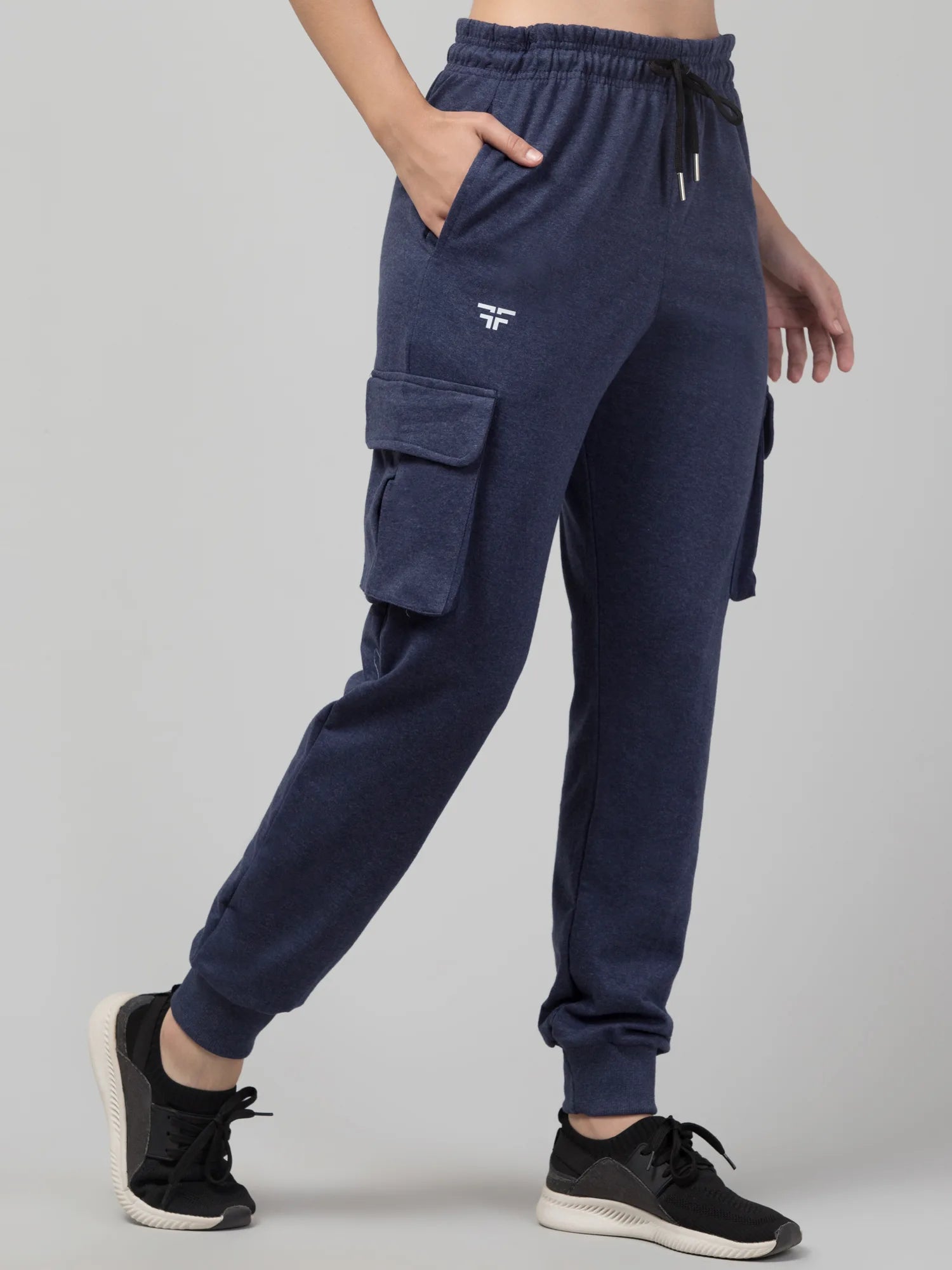 Navy Melange Joggers w/ Box Pockets