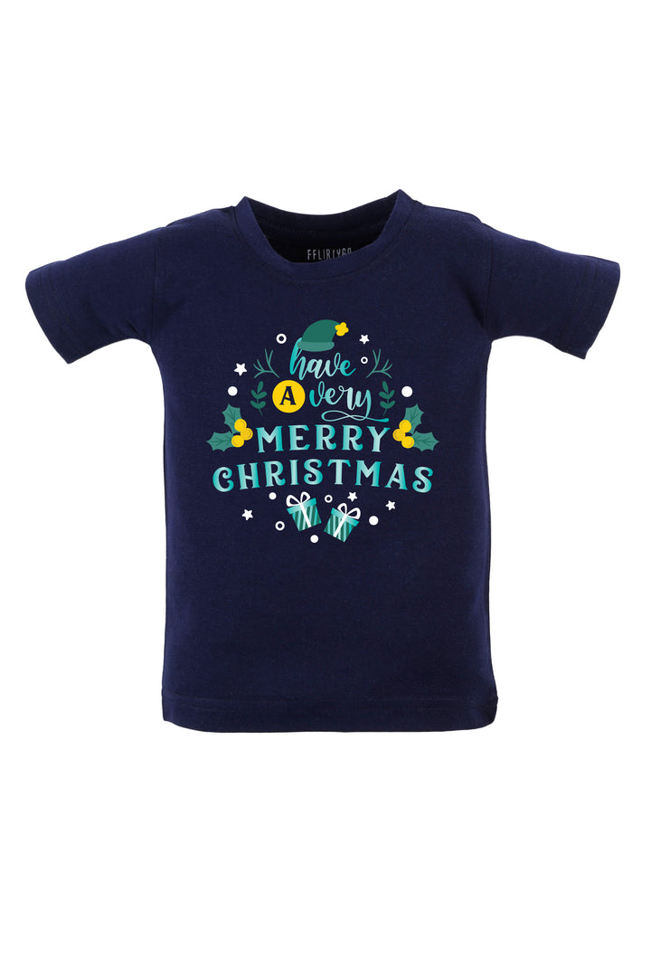 Have A Very Merry Christmas Kids T Shirt w/Custom Name
