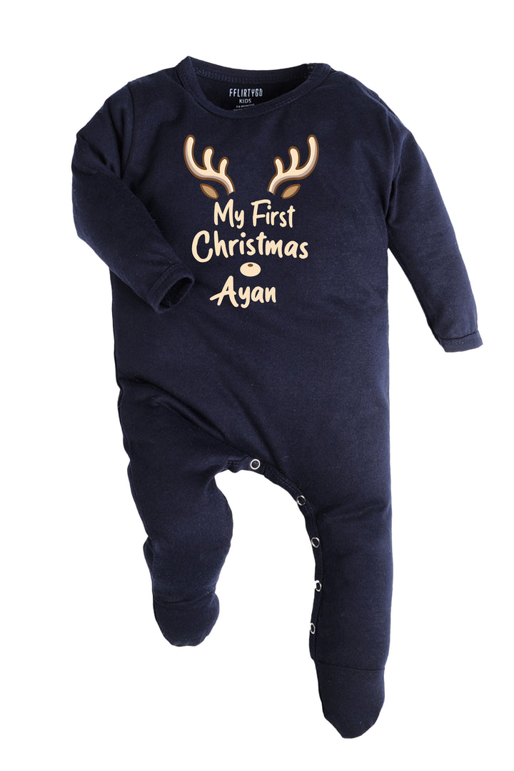 My first christmas with Deer Antlers Baby Romper | Onesies w/ Custom Name