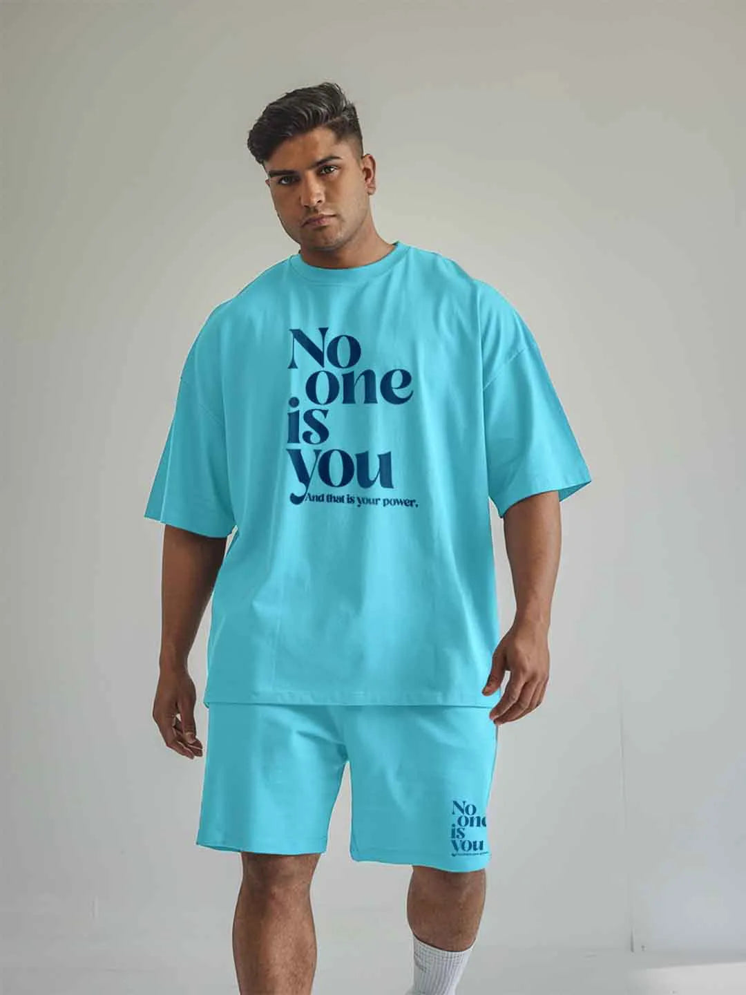 No One Is You Cotton Mens T Shirt and Shorts Combo Set