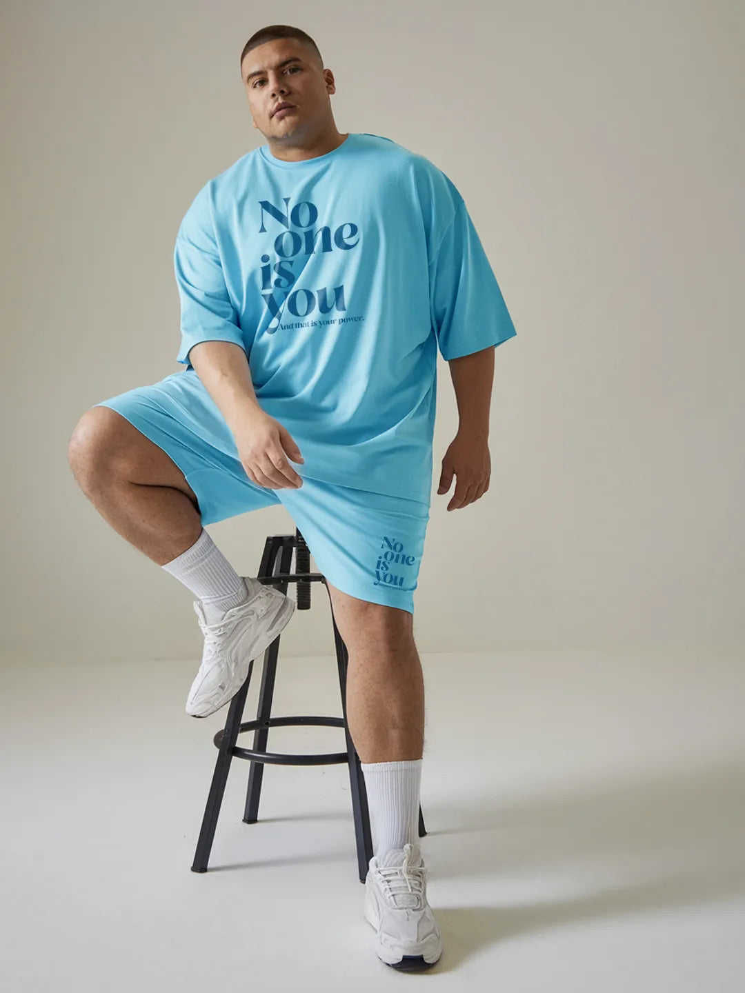 No One Is You Cotton Mens T Shirt and Shorts Combo Set