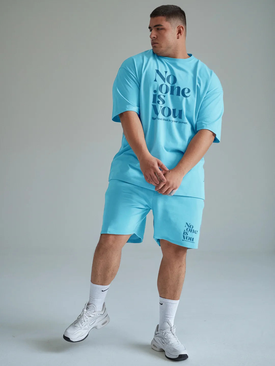 No One Is You Cotton Mens T Shirt and Shorts Combo Set