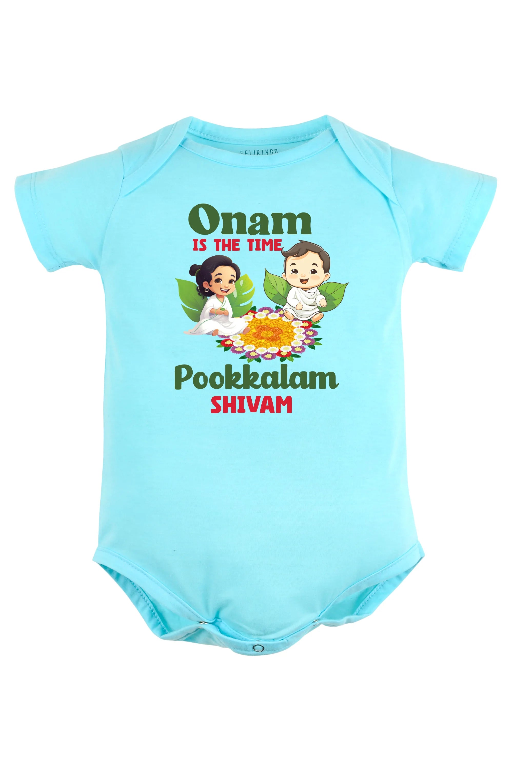 Onam Is The Time Pookkalam Baby Romper | Onesies w/ Custom Name