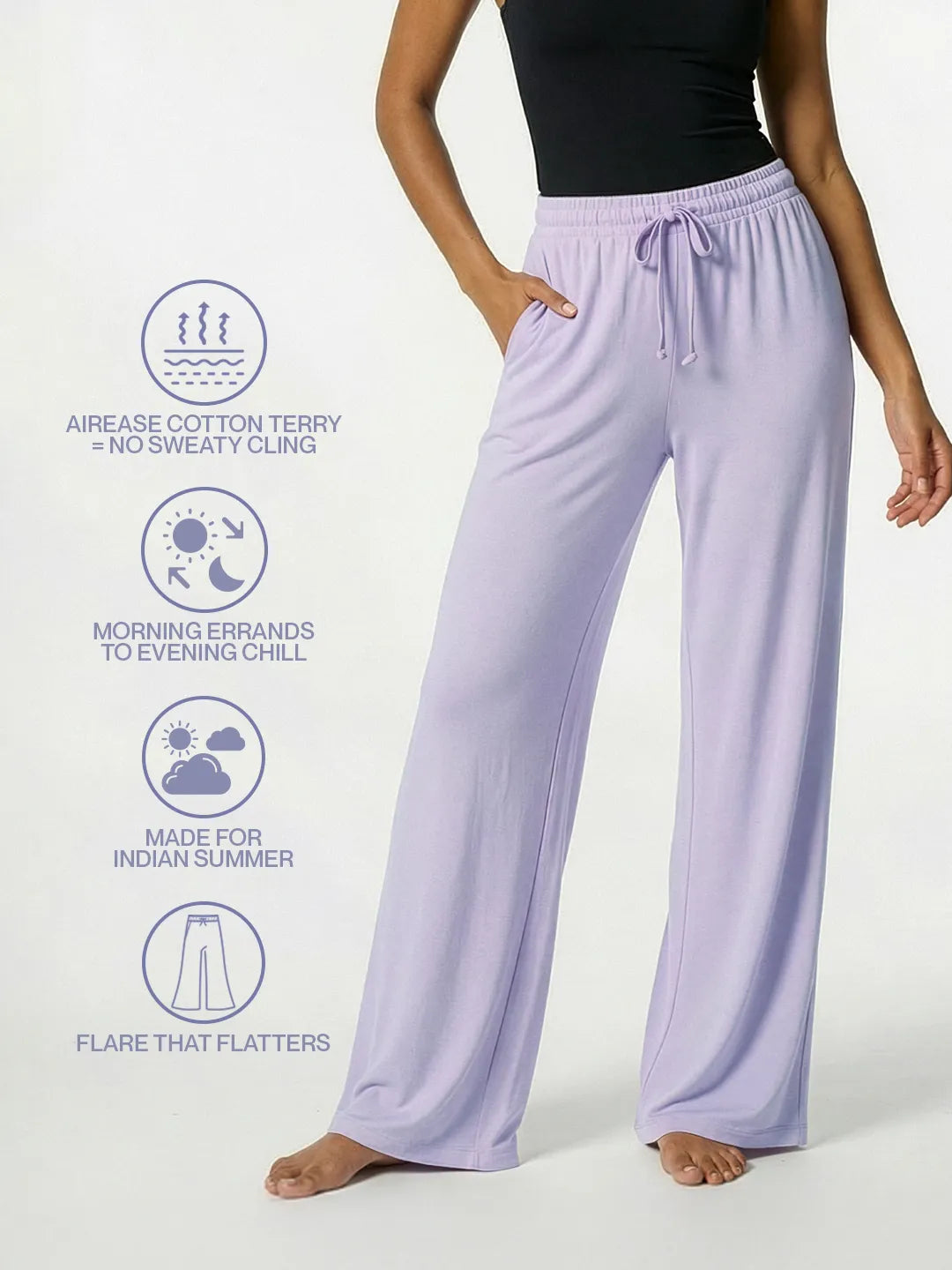 Lavender Dream Flared PJ Pants