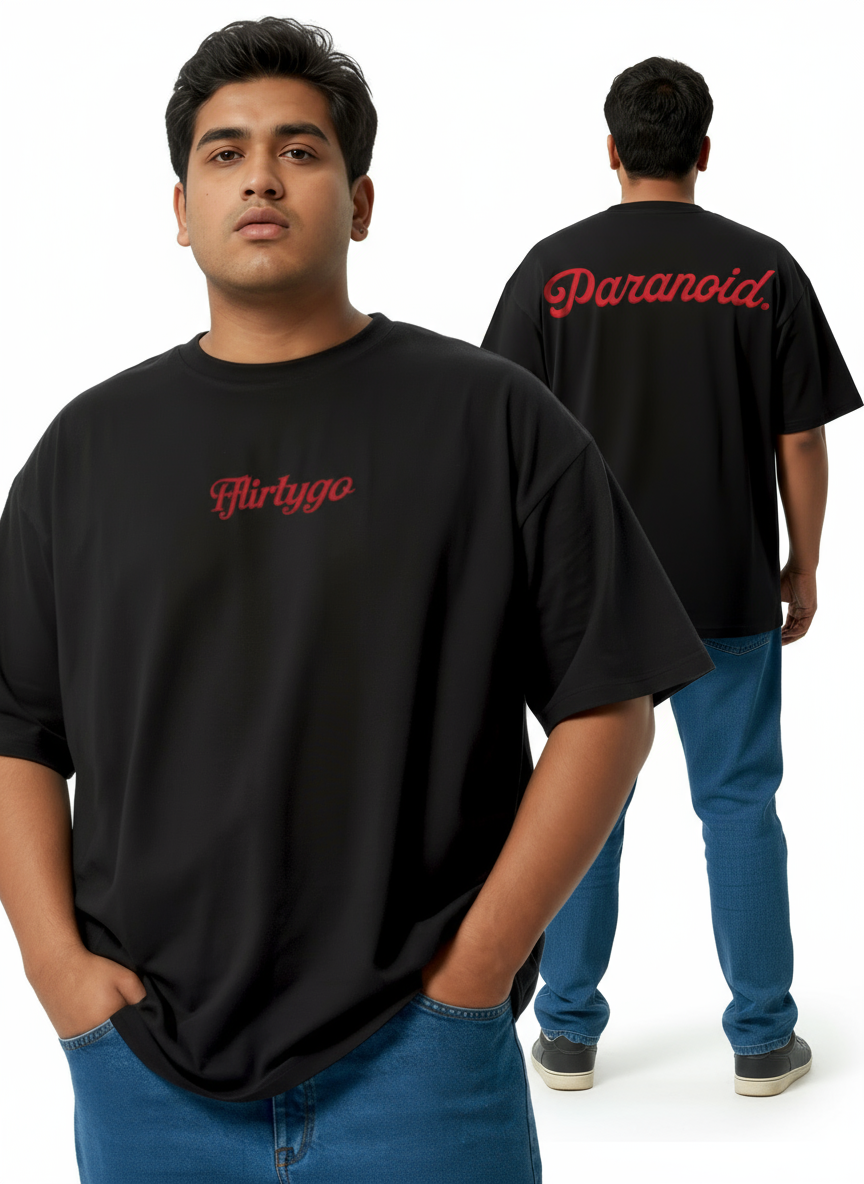 Paranoid Puff Printed Mens Oversized T-Shirt