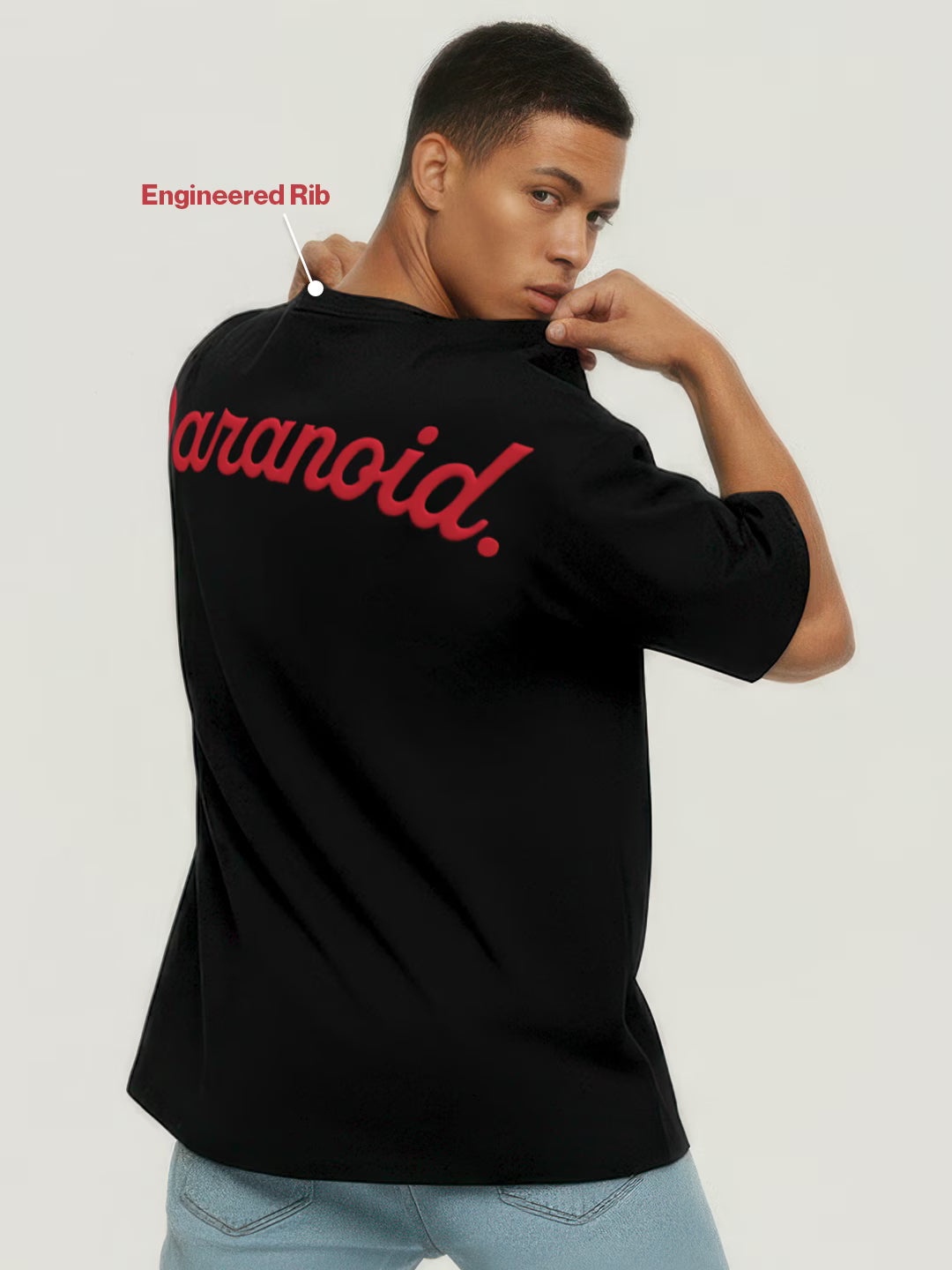 Paranoid Puff Printed Men's Oversized T-Shirt
