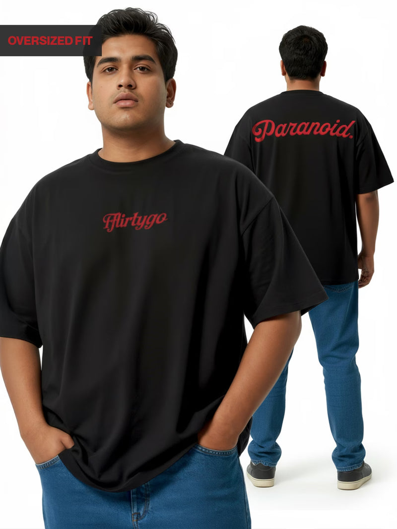 Paranoid Puff Printed Men's Oversized T-Shirt