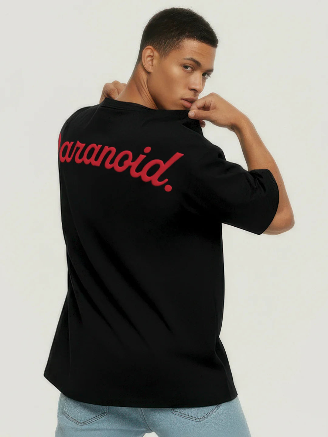 Paranoid Puff Printed Mens Oversized T-Shirt