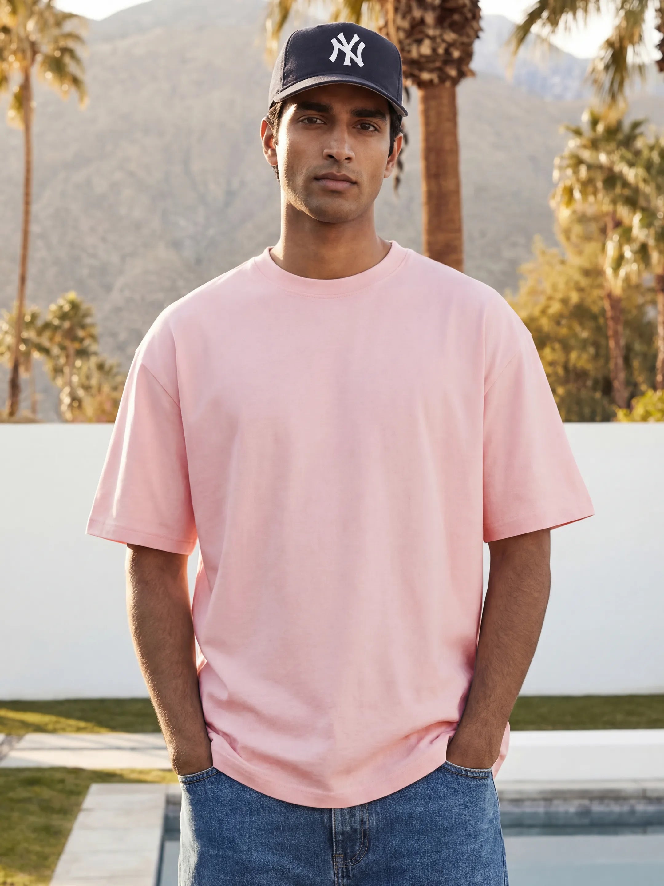 Peach Men's Oversized T-Shirt