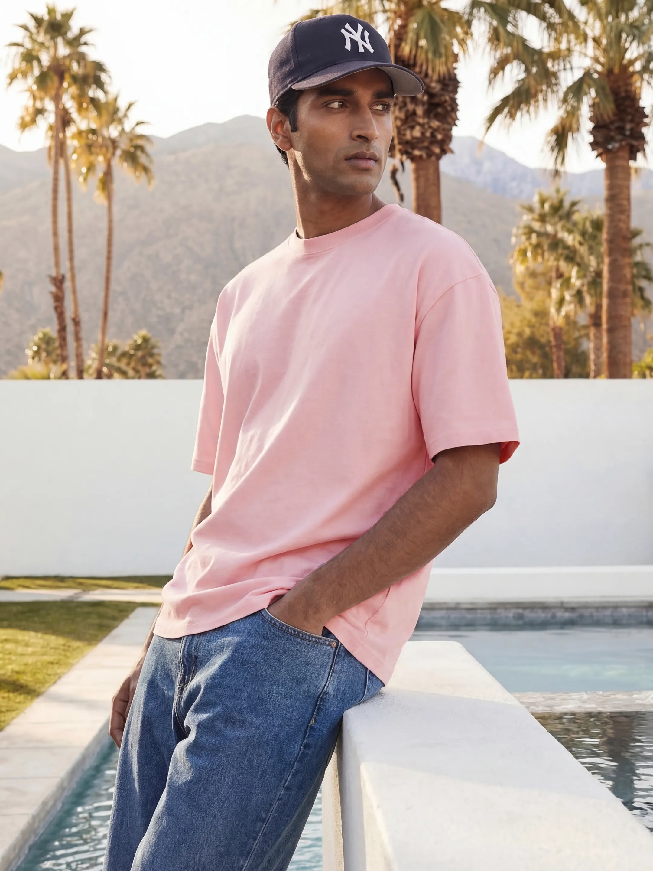 Peach Men's Oversized T-Shirt