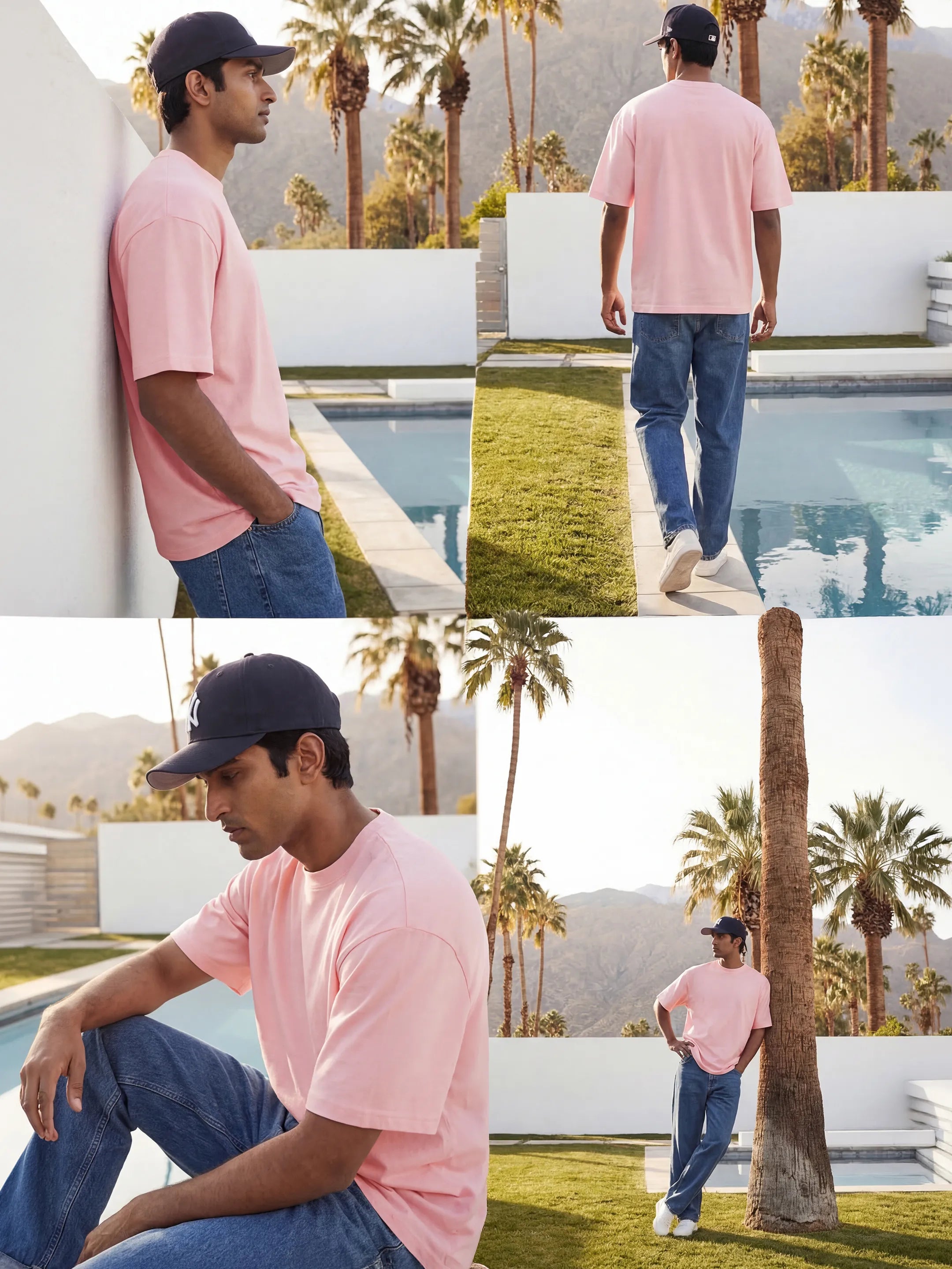 Peach Men's Oversized T-Shirt