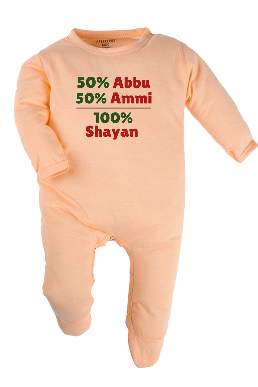 50 % Abbu 50% Ammi - 100% Baby Romper | Onesies w/ Custom Name