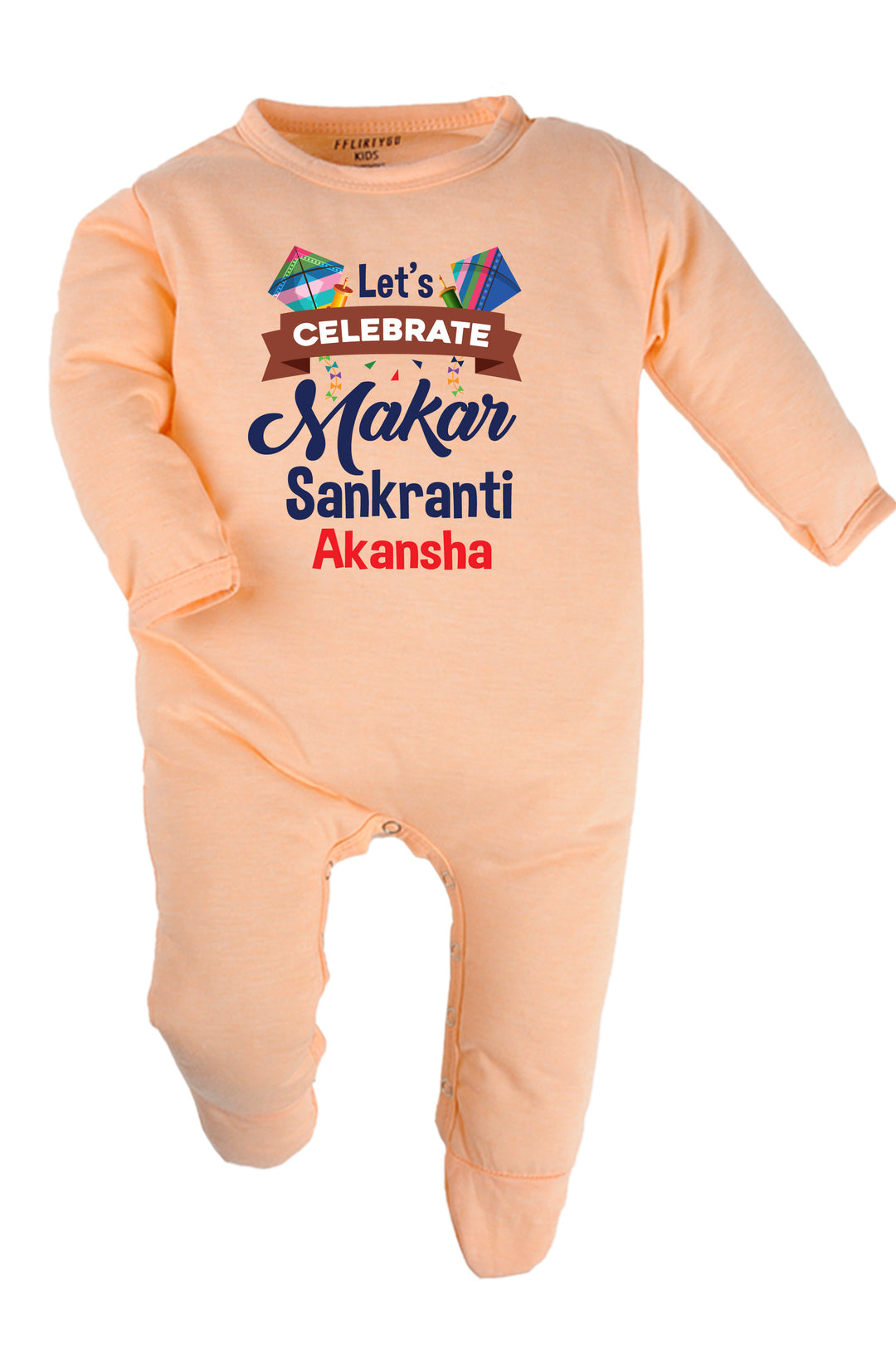 let's Celebrate Makar Sankranti Baby Romper | Onesies w/ Custom Name