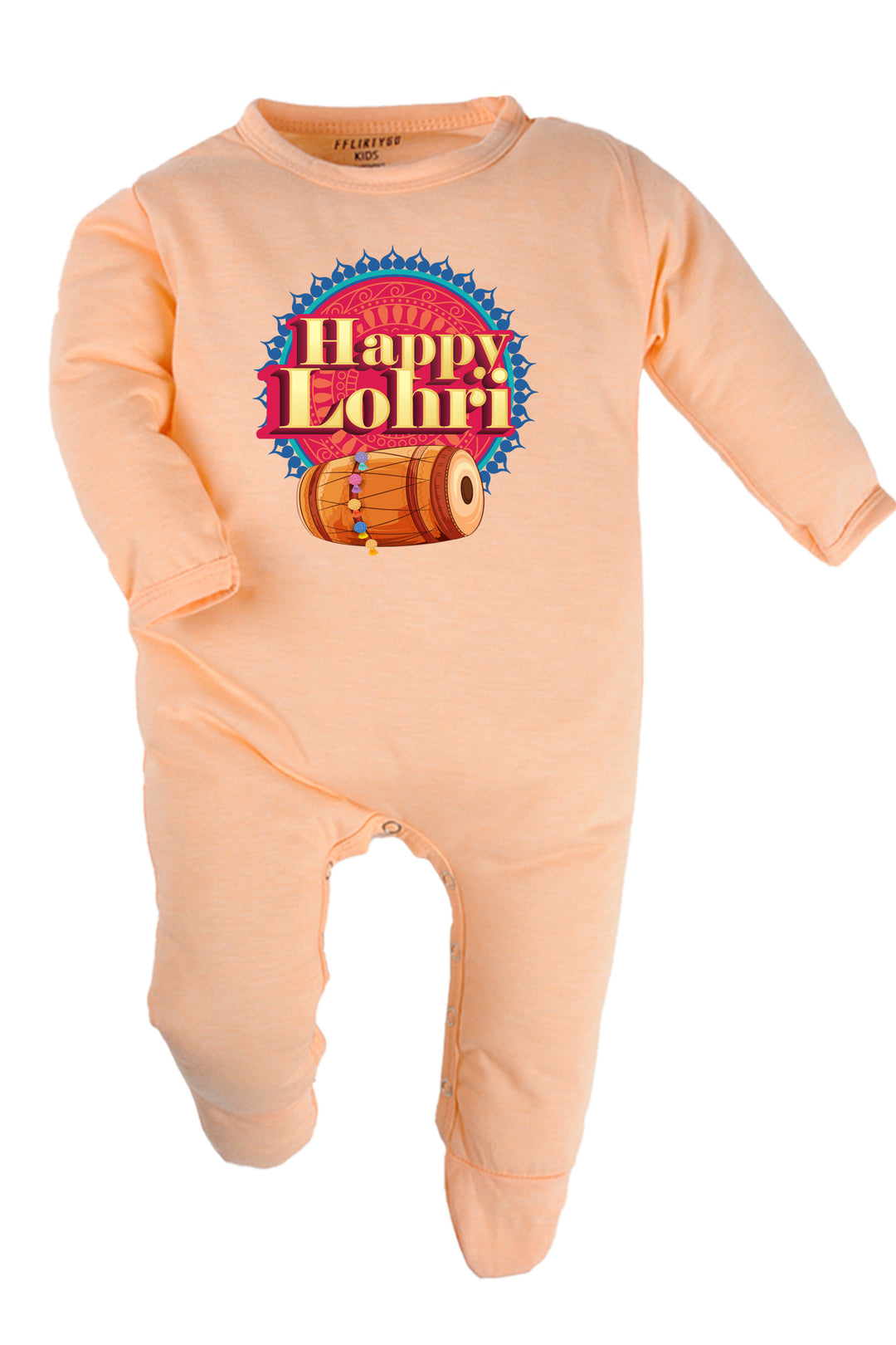 Happy Lohri With Dhol Baby Romper | Onesies