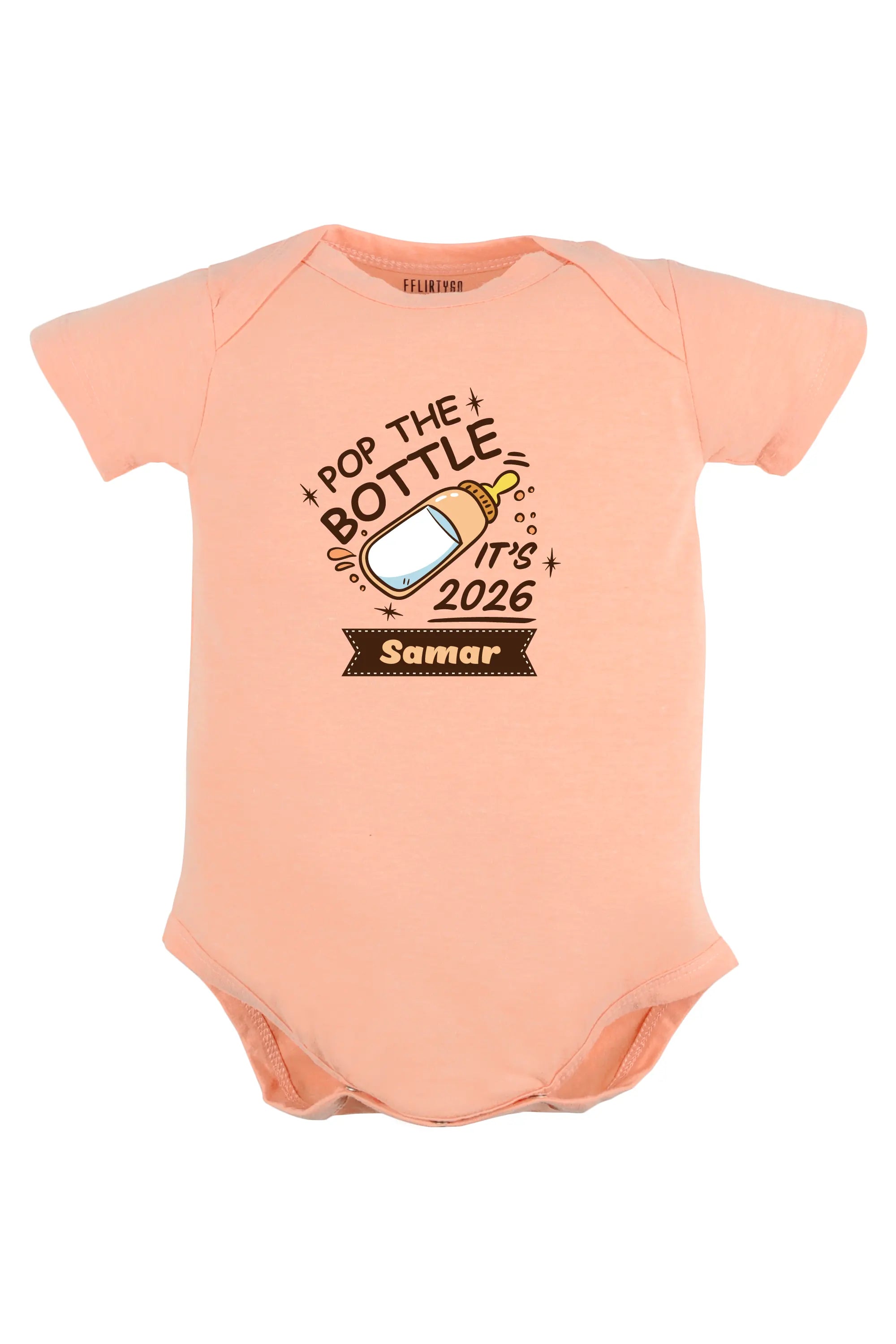 Pop The Bottles It's 2026 Baby Romper | Onesies w/ Custom Name
