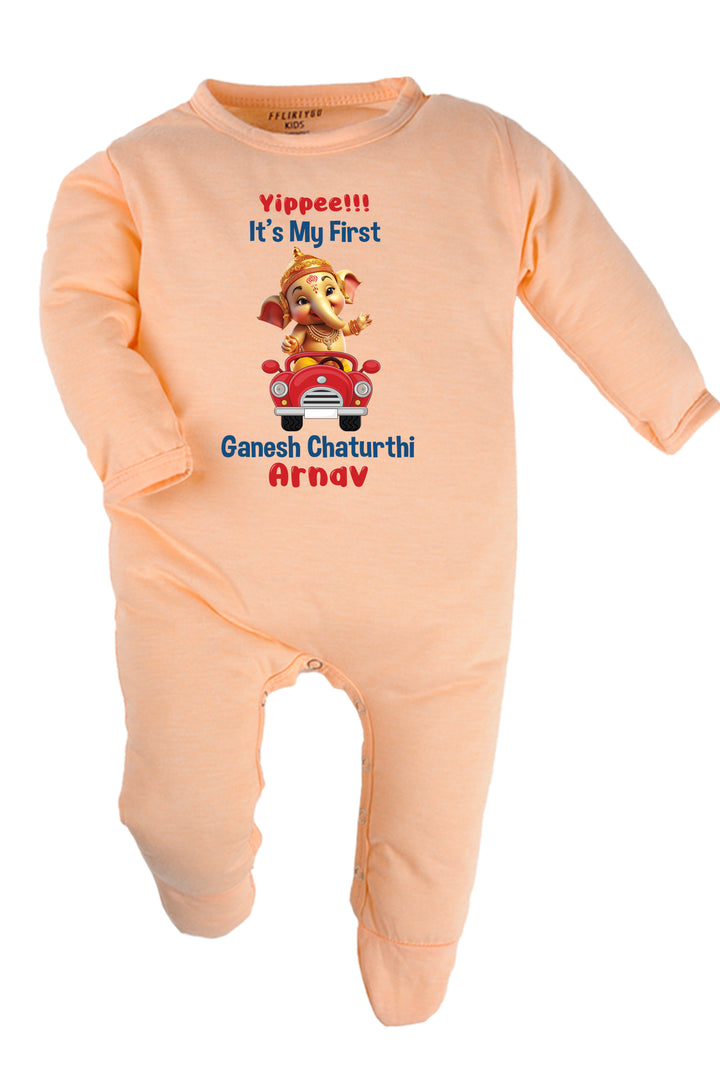 Yippee it's My First Ganesh Chaturthi Baby Romper | Onesies w/ Custom Name