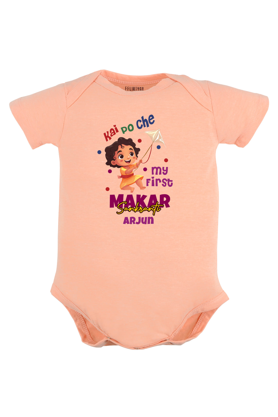 Kai po che my first Makar Sankranti Baby Romper | Onesies w/ Custom Name
