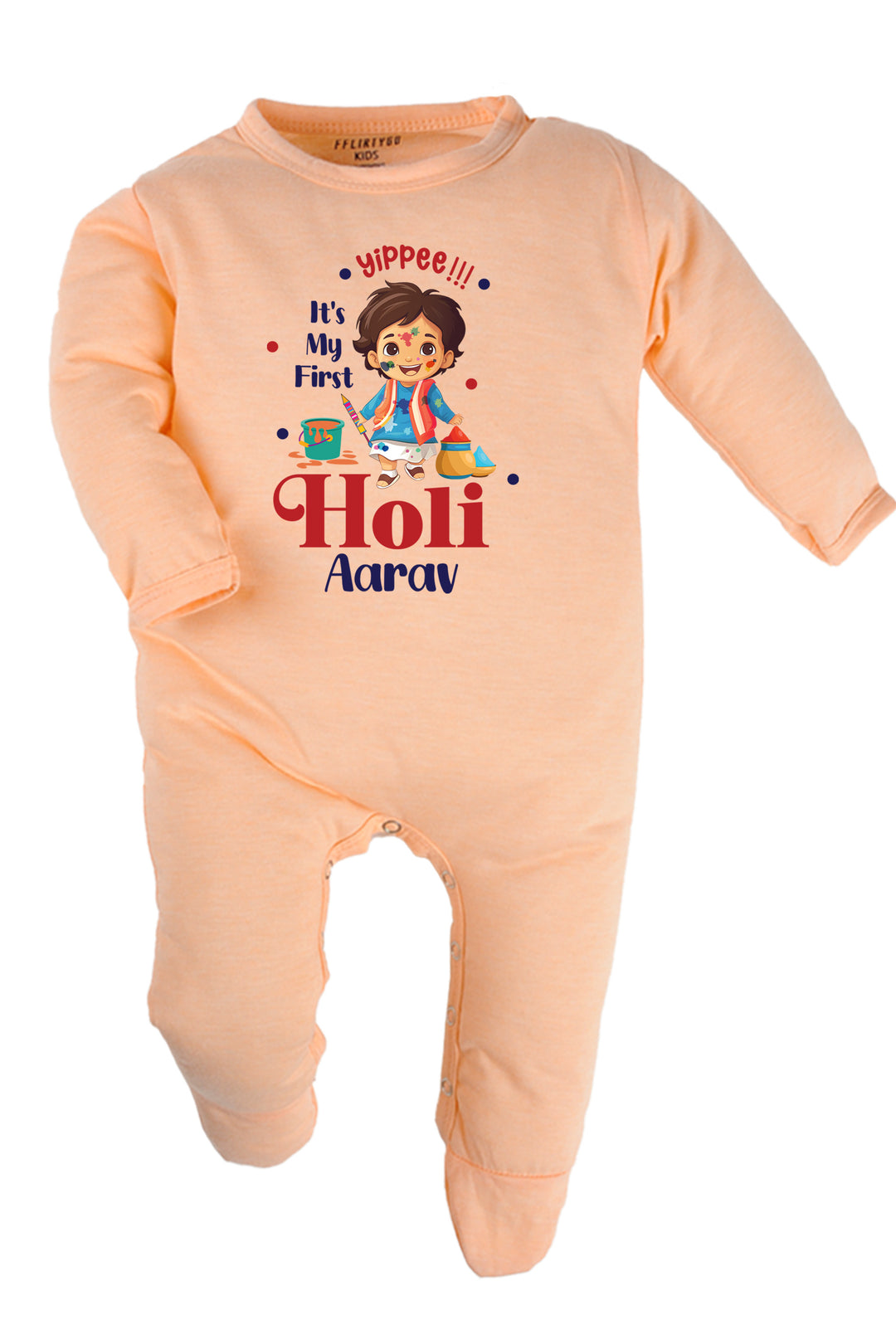 Yippee It's My First Holi Baby Romper | Onesies w/ Custom Name