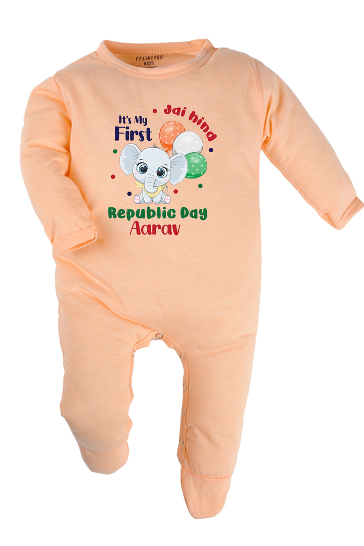 Jai Hind It's My First Republic Day Baby Romper | Onesies w/ Custom Name