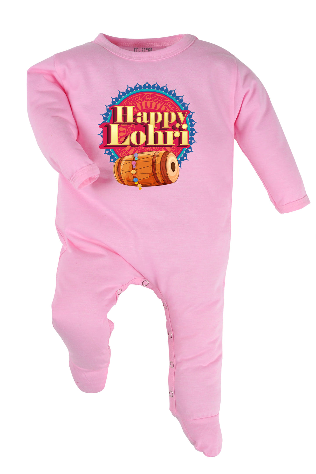 Happy Lohri With Dhol Baby Romper | Onesies