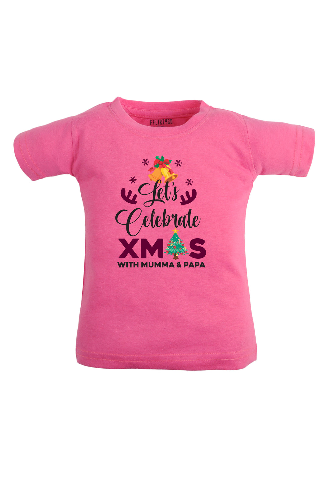 Let's Celebrate Xmas With Mumma & Papa Kids T Shirt