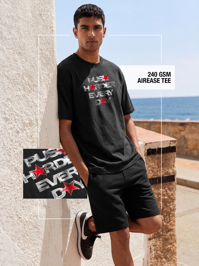 Push Harder Cotton Men's Oversized T-Shirt