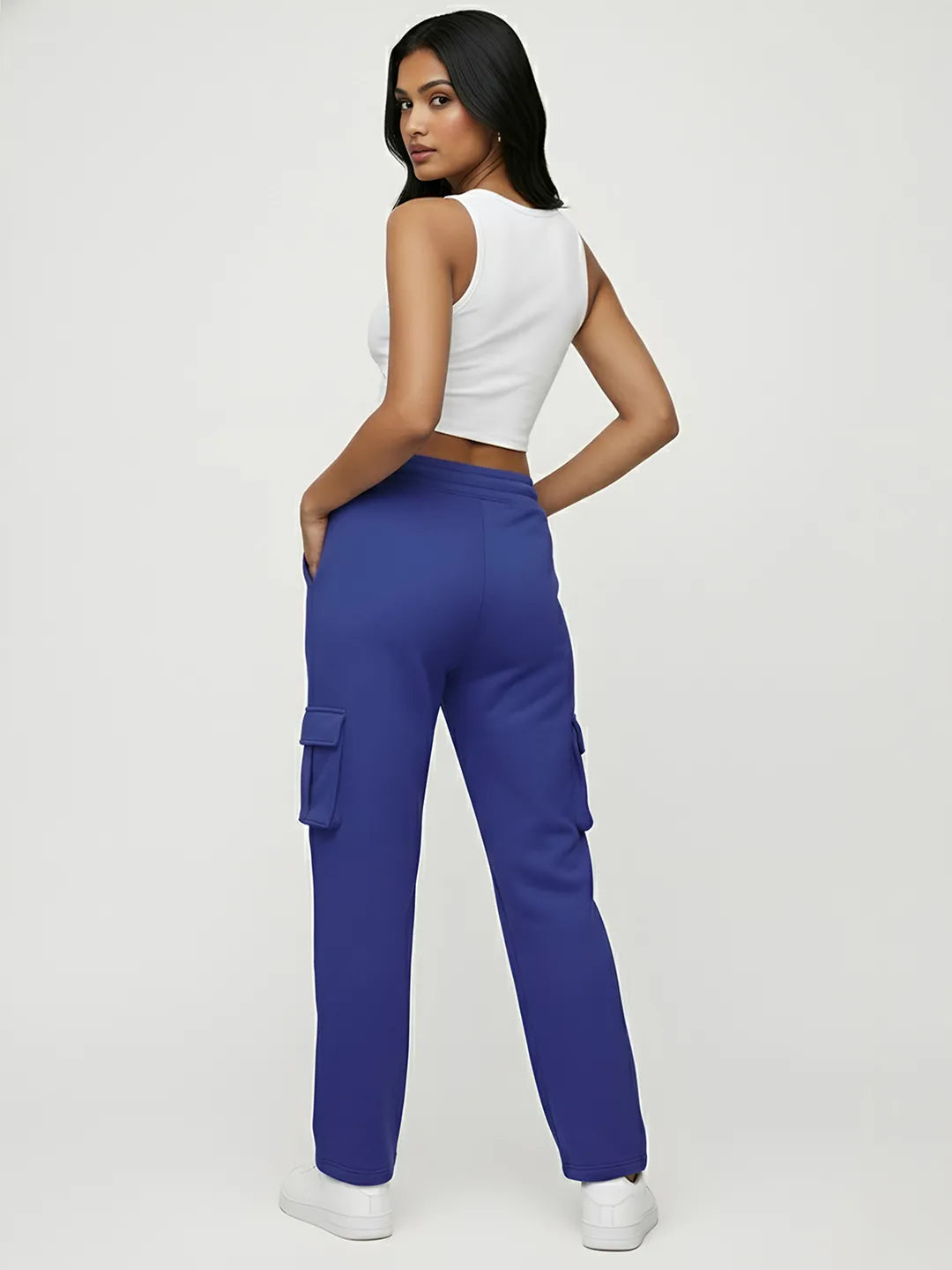 Womens Royal Blue Cargo Cargo Joggers w/ 4 Pockets