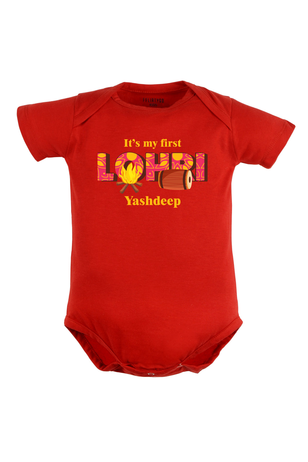 It's My First Lohri (Motif) Baby Romper | Onesies w/ Custom Name